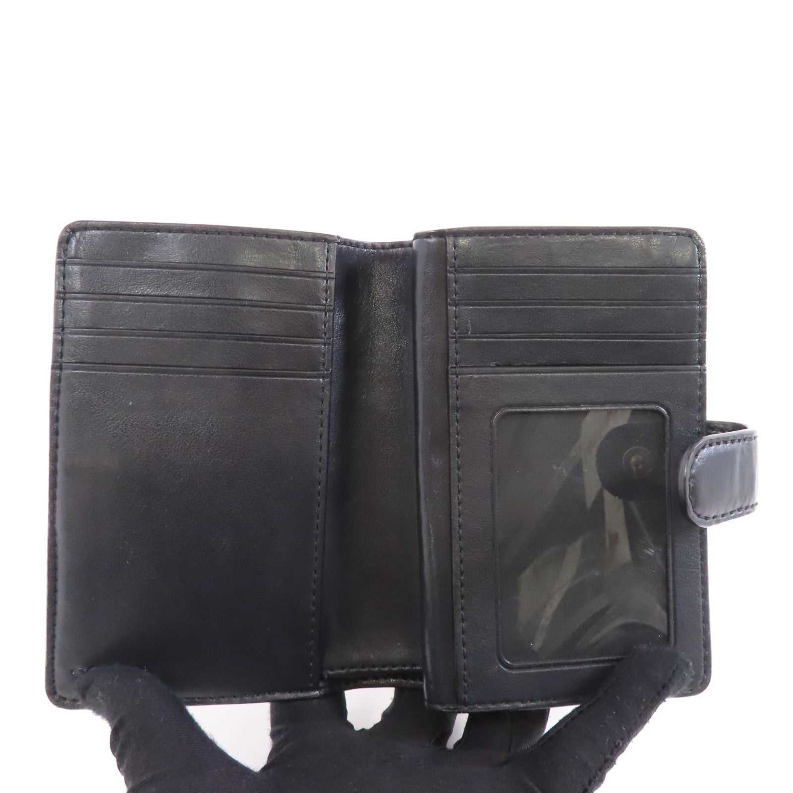 COACH 塗層帆布Wallet金扣錢包啡色