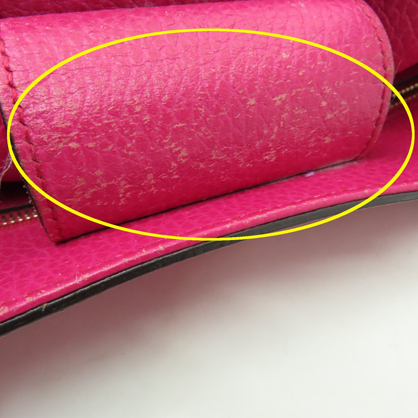 GUCCI 牛皮皮革Tote Bag金扣肩背袋桃紅色