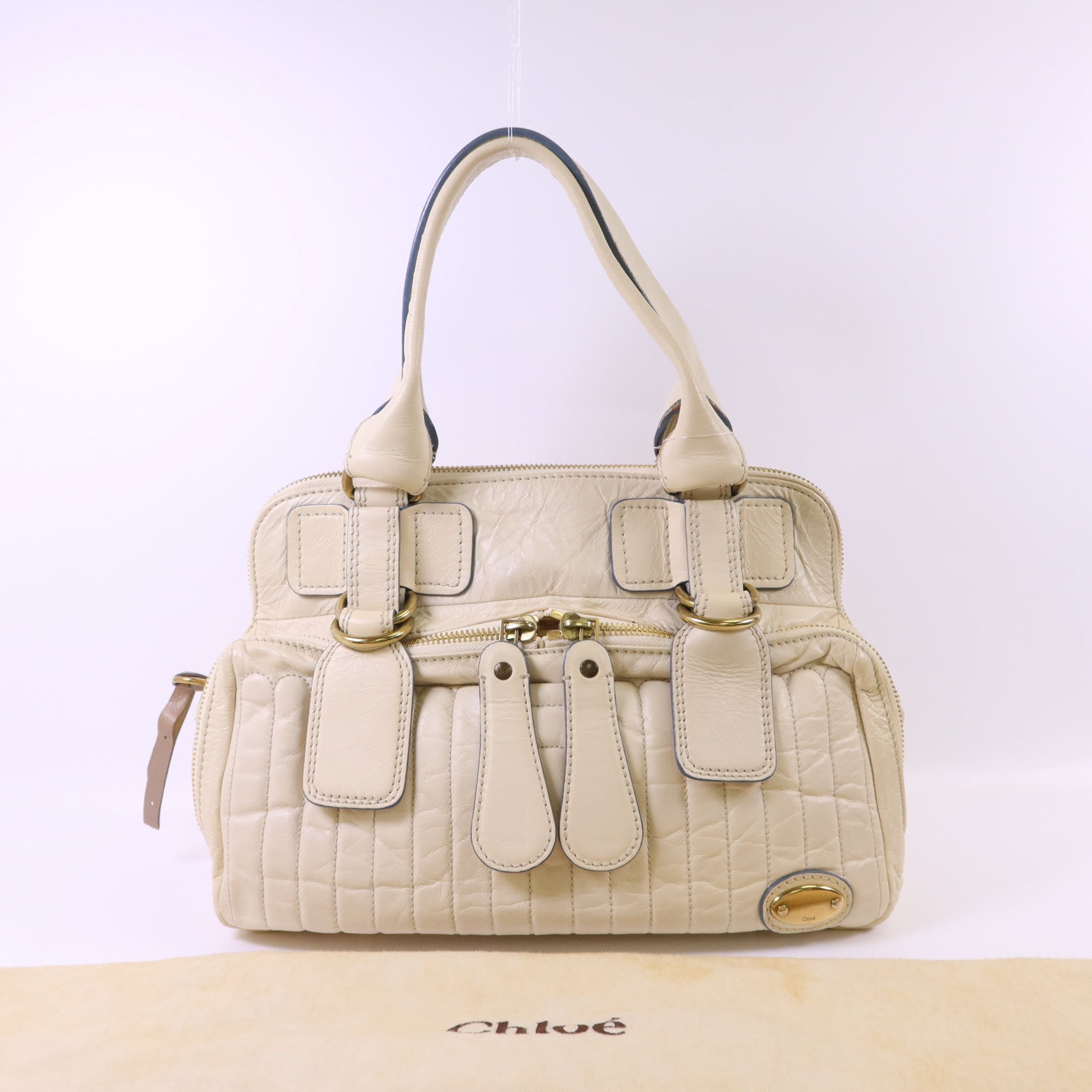 Chloe 牛皮皮革Handbag金扣手挽袋