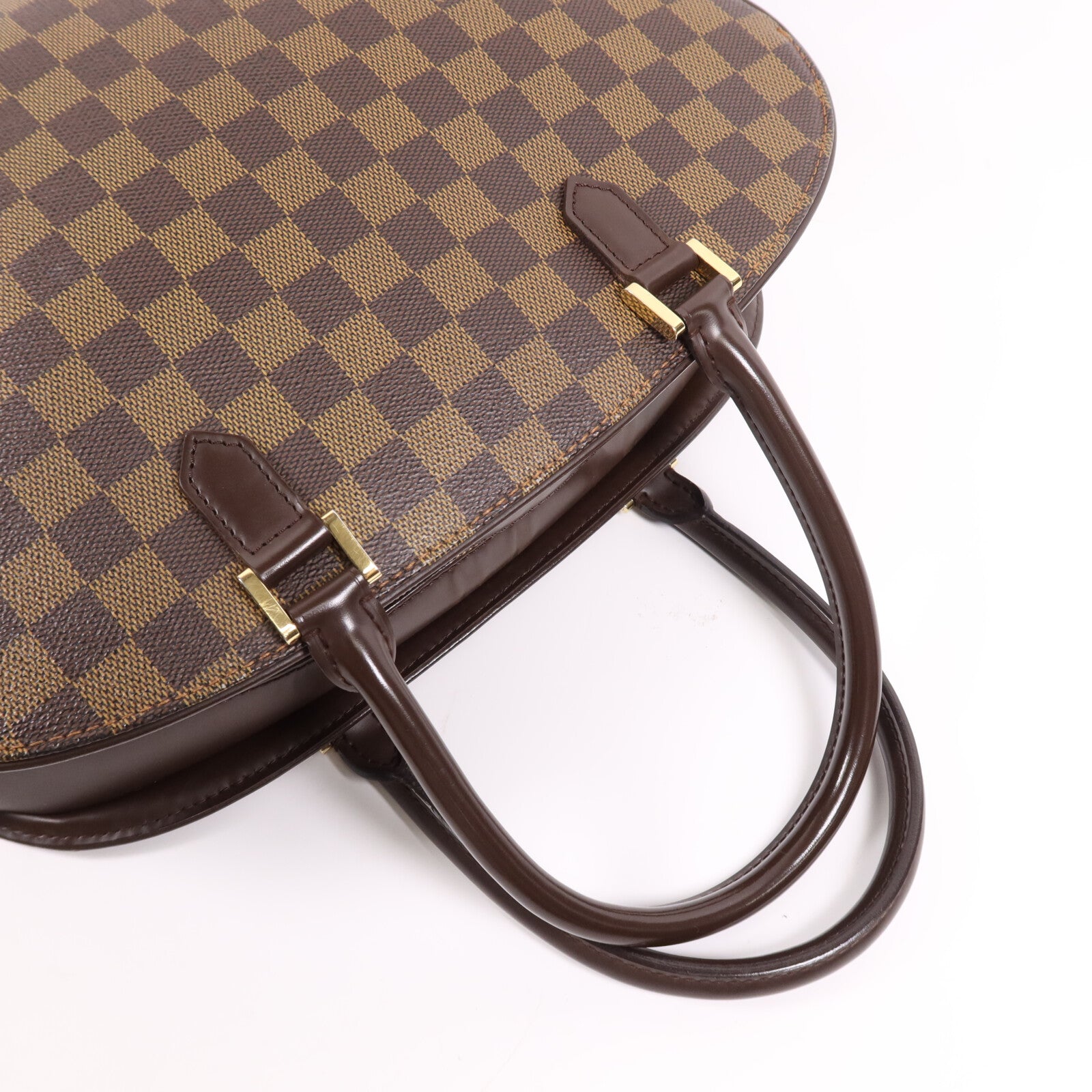 LOUIS VUITTON Damier Ebene Sarria Horizontal金扣手挽袋