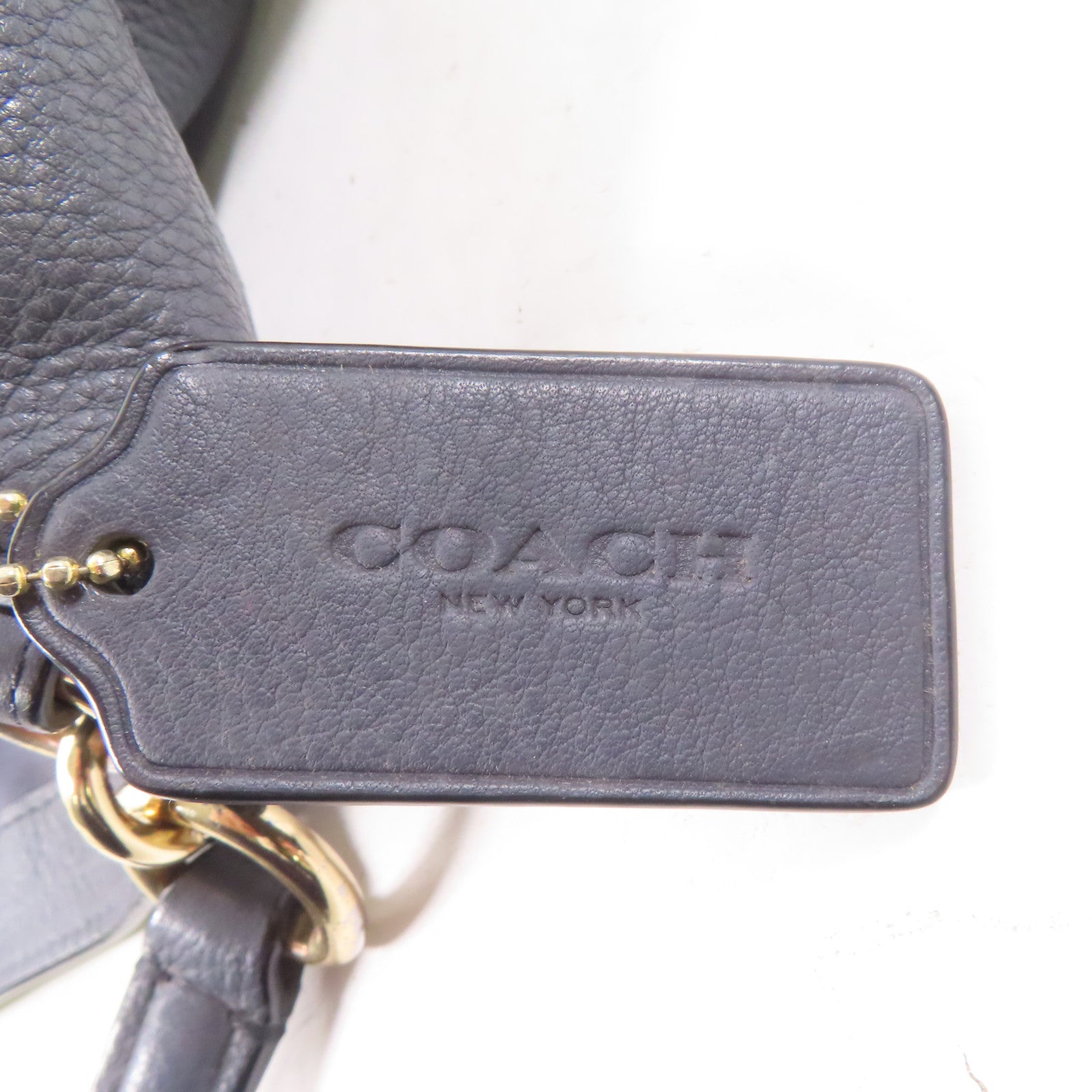COACH 牛皮皮革Shoulder Bag金扣肩背袋深藍色