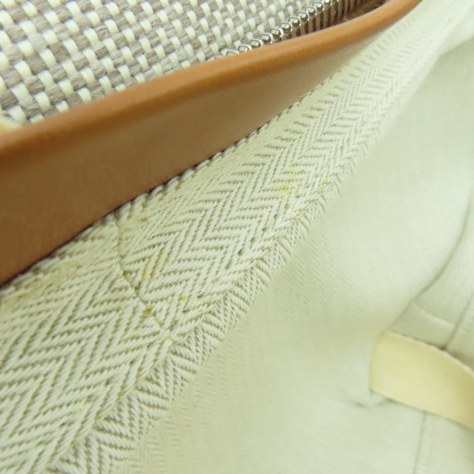 HERMES 【激減優惠】帆布Caleche Rolling Luggage銀扣行李箱米色/啡色
