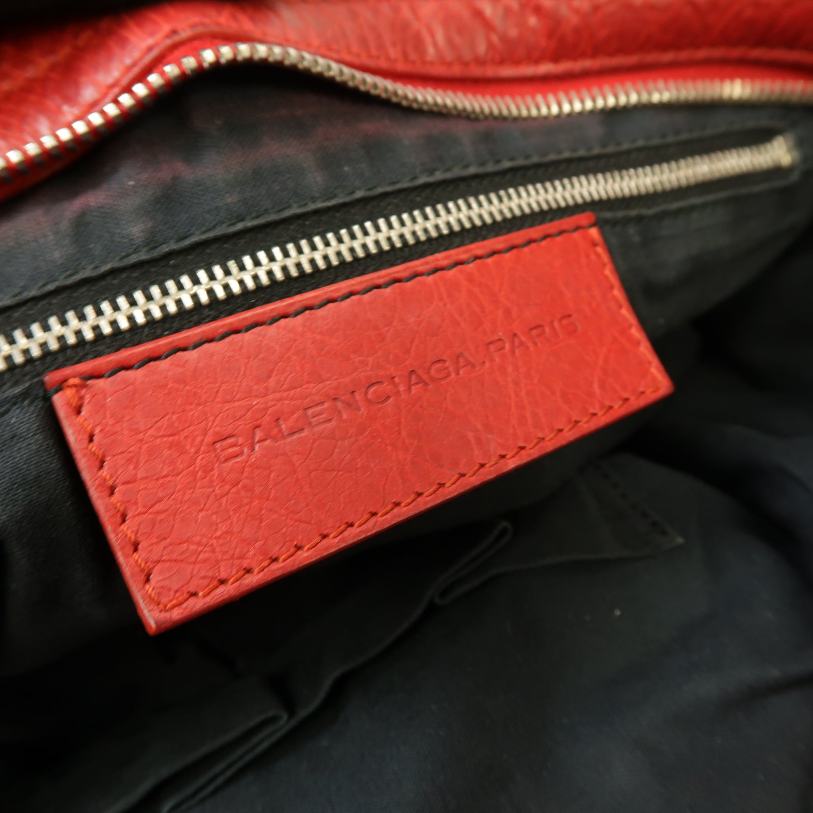 BALENCIAGA 【激減優惠】帆布/牛皮皮革City銀扣手挽肩背兩用袋紅色