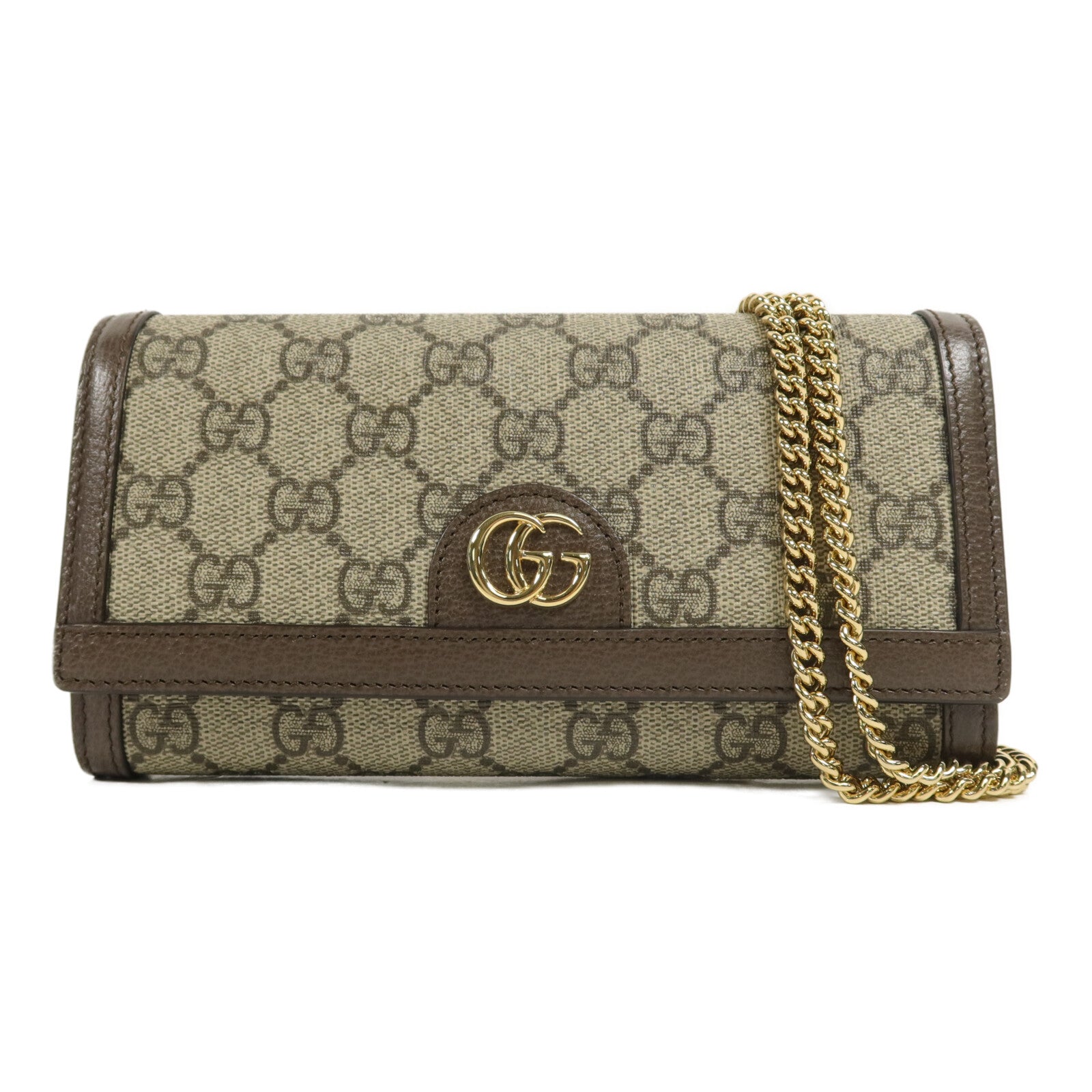 GUCCI 塗層帆布Ophidia Wallet With Chain鏈帶肩背袋