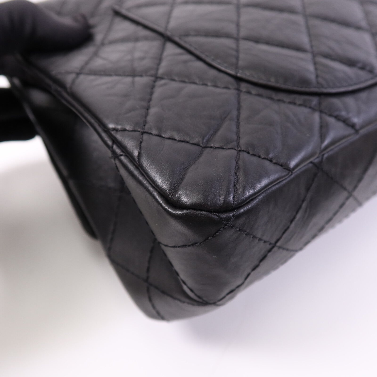 CHANEL 牛皮皮革2.55 Maxi銀扣鏈帶肩背袋