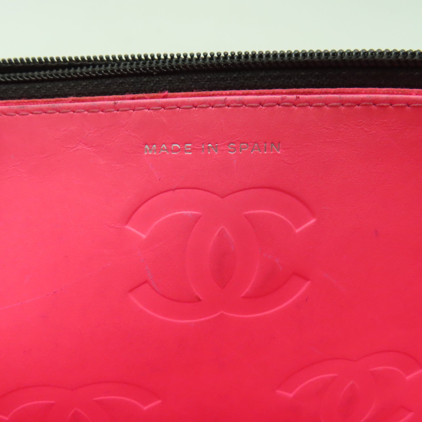 CHANEL 菱格羊皮皮革Chain Shoulder銀扣鏈帶肩背袋黑色