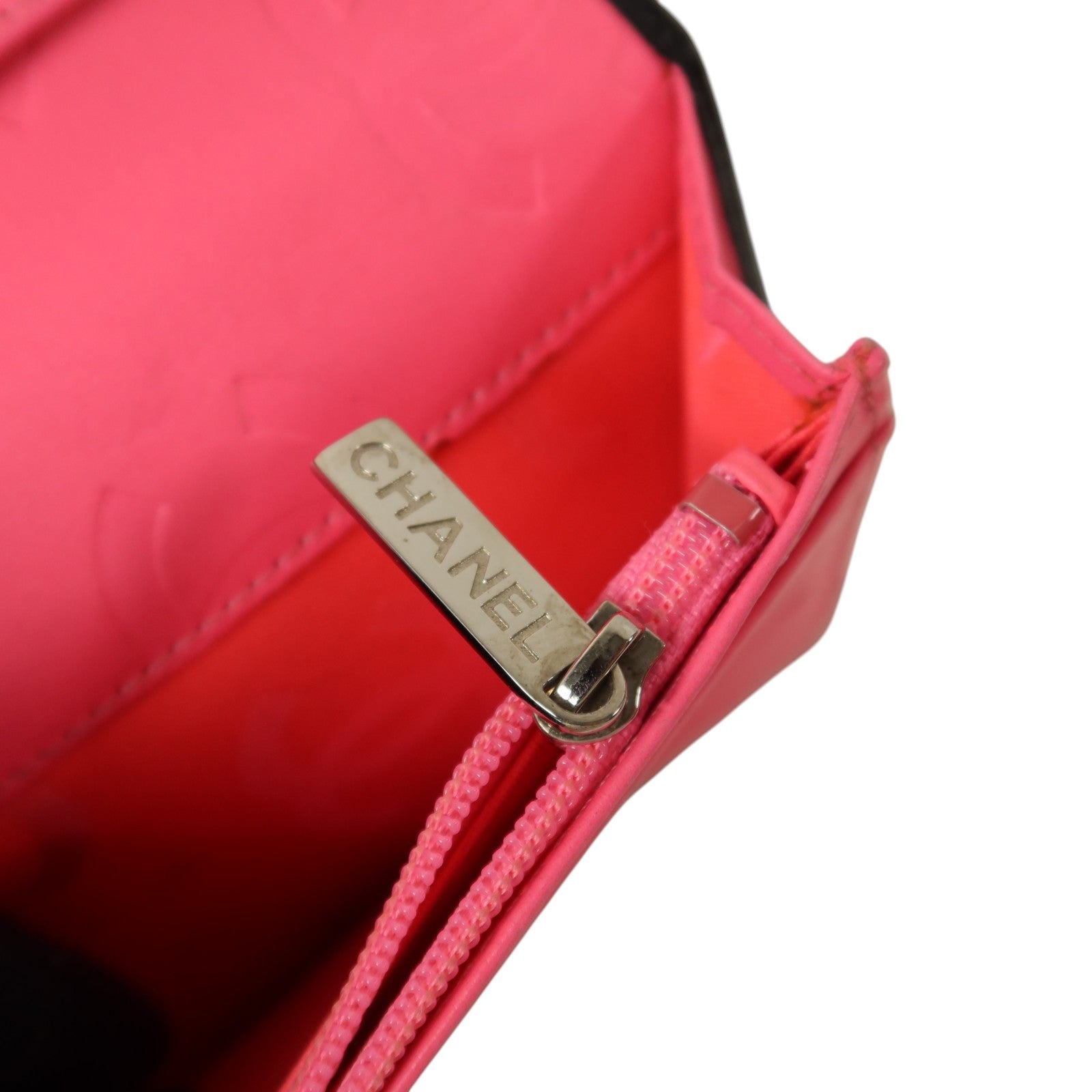 CHANEL 牛皮皮革Cambon Long Wallet銀扣長錢包