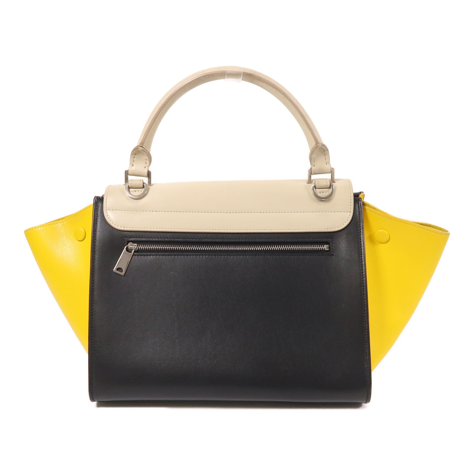 CELINE 牛皮皮革Trapeze銀扣手挽肩背兩用袋