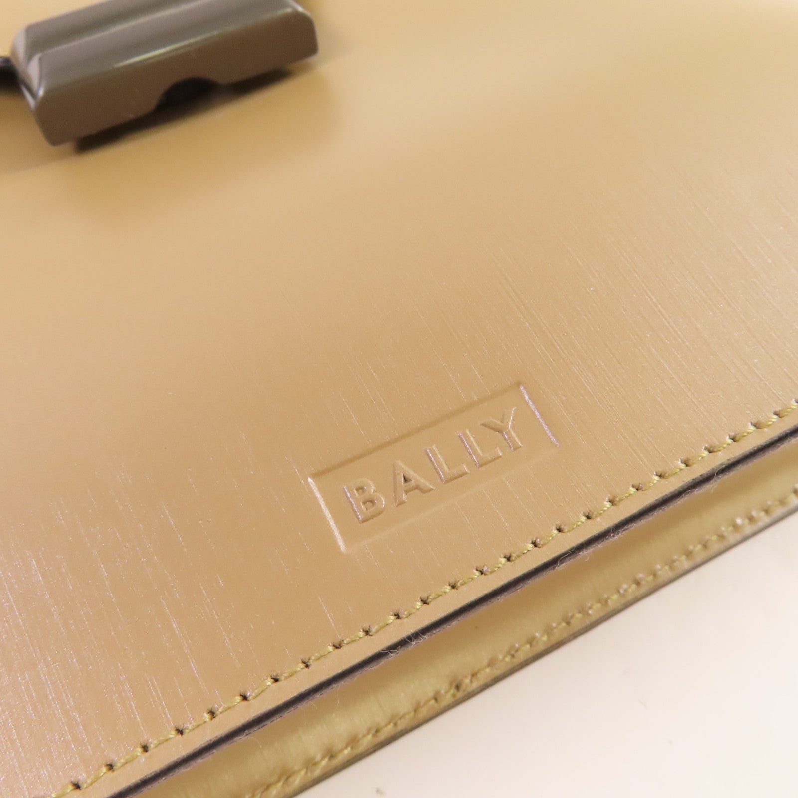 BALLY 牛皮皮革Handbag手挽袋杏色