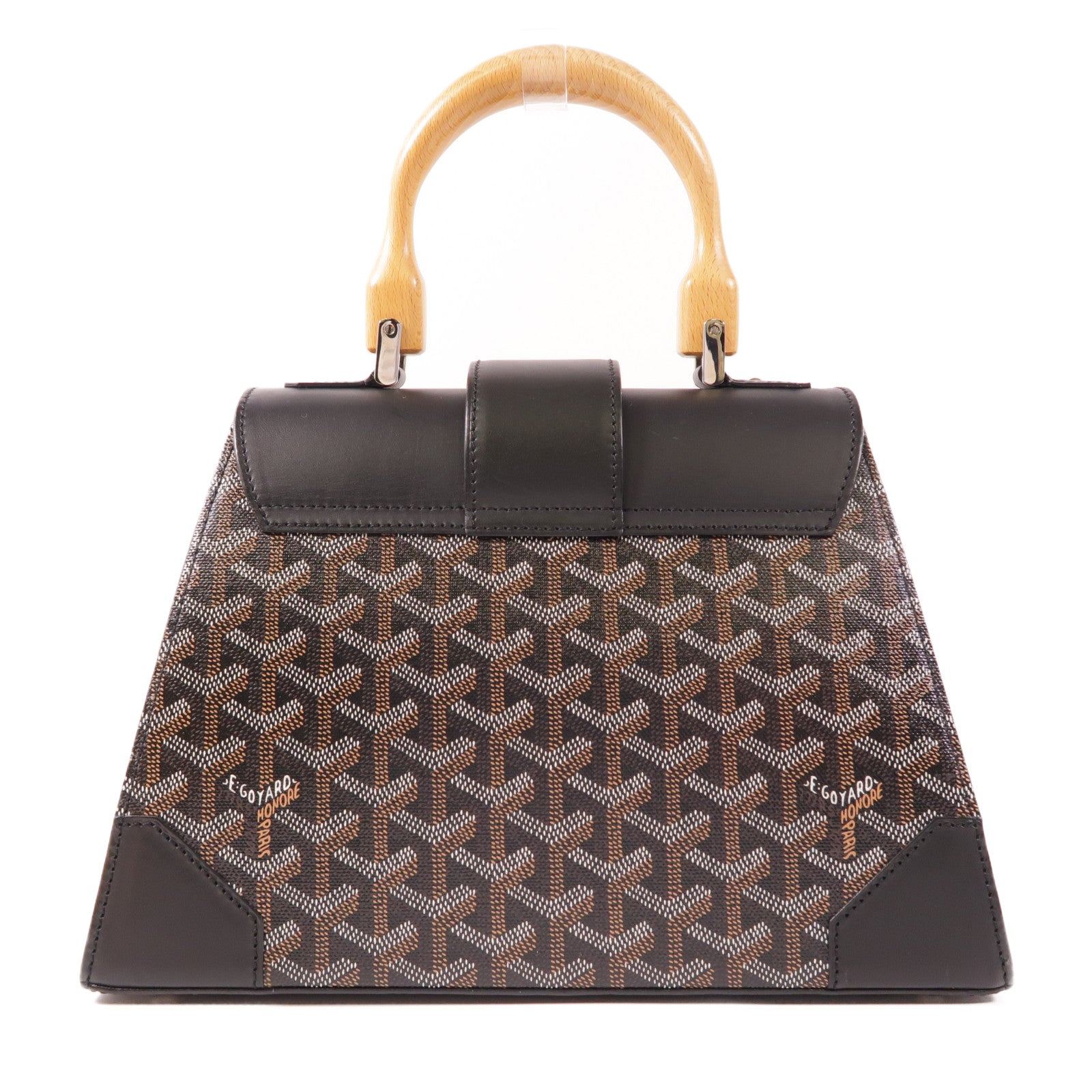 GOYARD 塗層帆布/皮革Saigon PM銀扣手挽袋