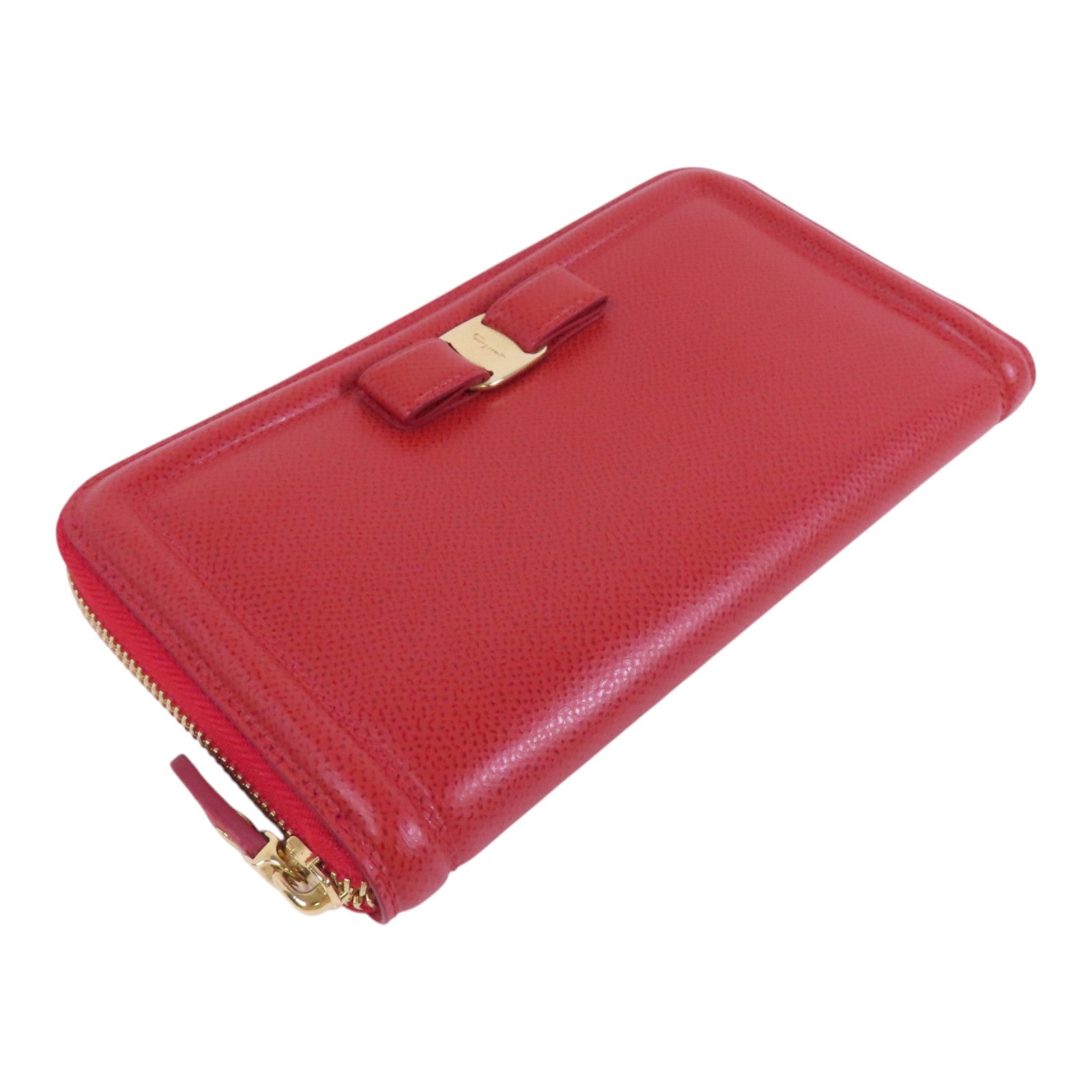 Salvatore Ferragamo 牛皮皮革Round Long Wallet金扣長錢包