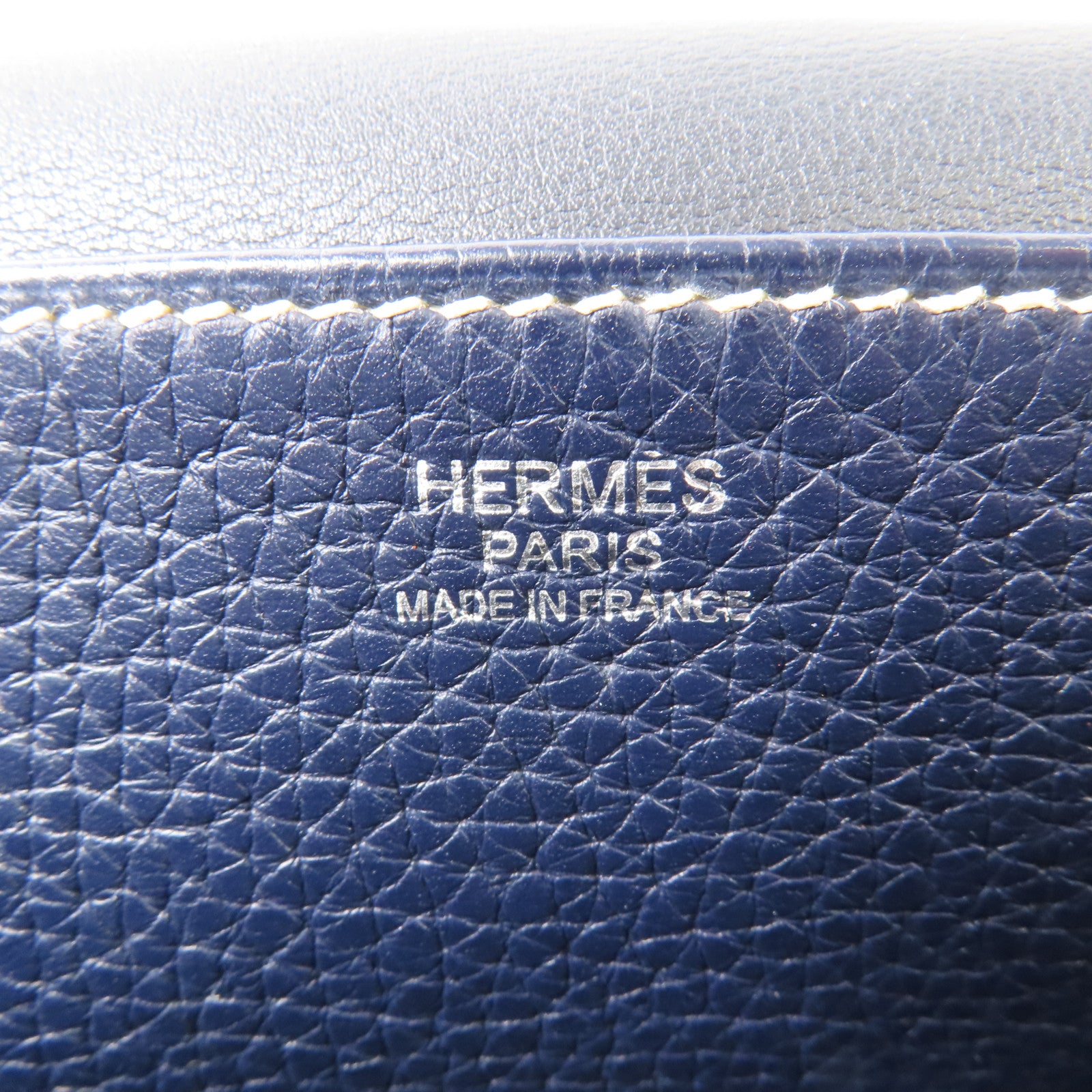 HERMES【激減優惠】 Clemence皮革Halzan 31銀扣手挽肩背兩用袋Bleu Nuit/Noir