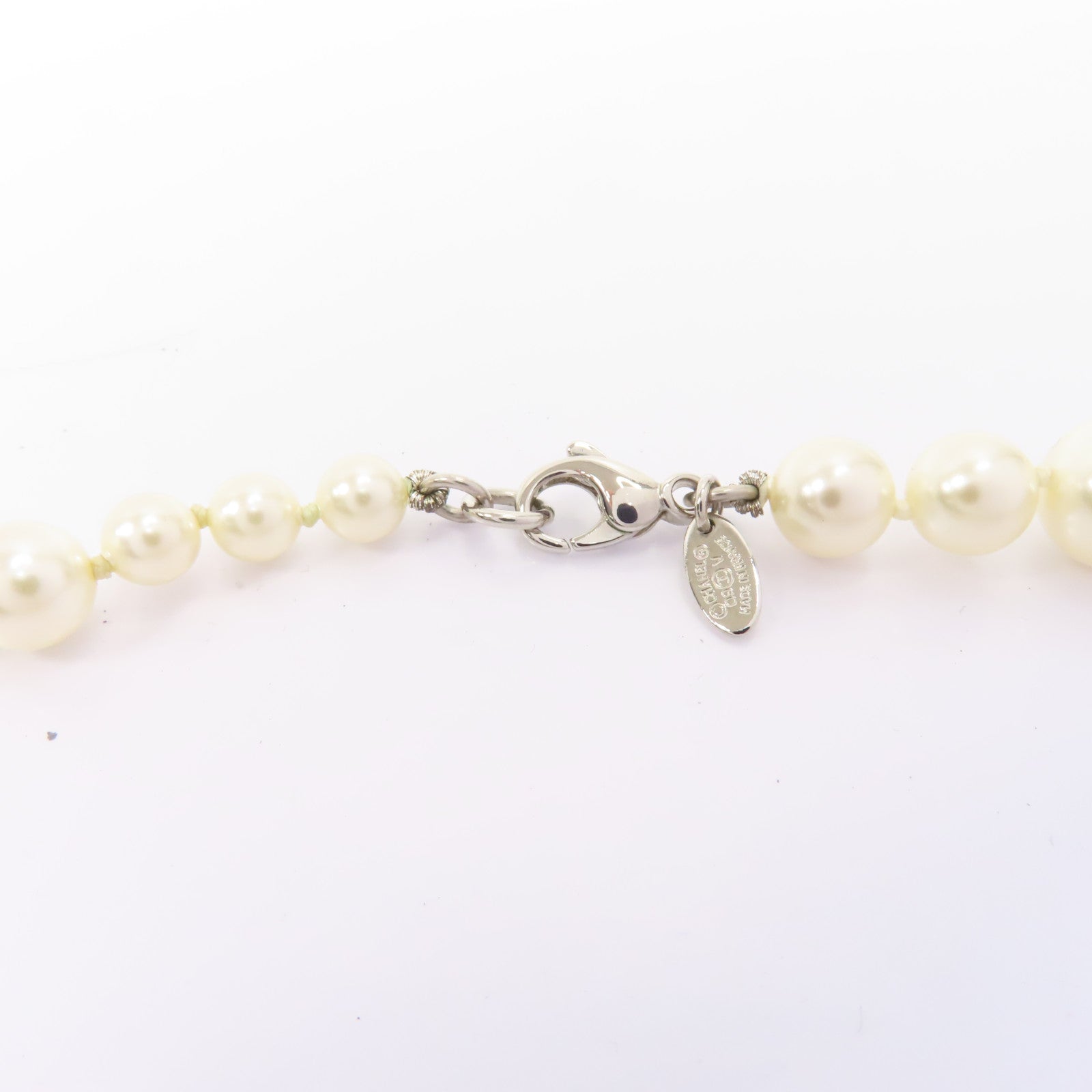 CHANEL PVC/金屬Necklace項鍊白色/銀色