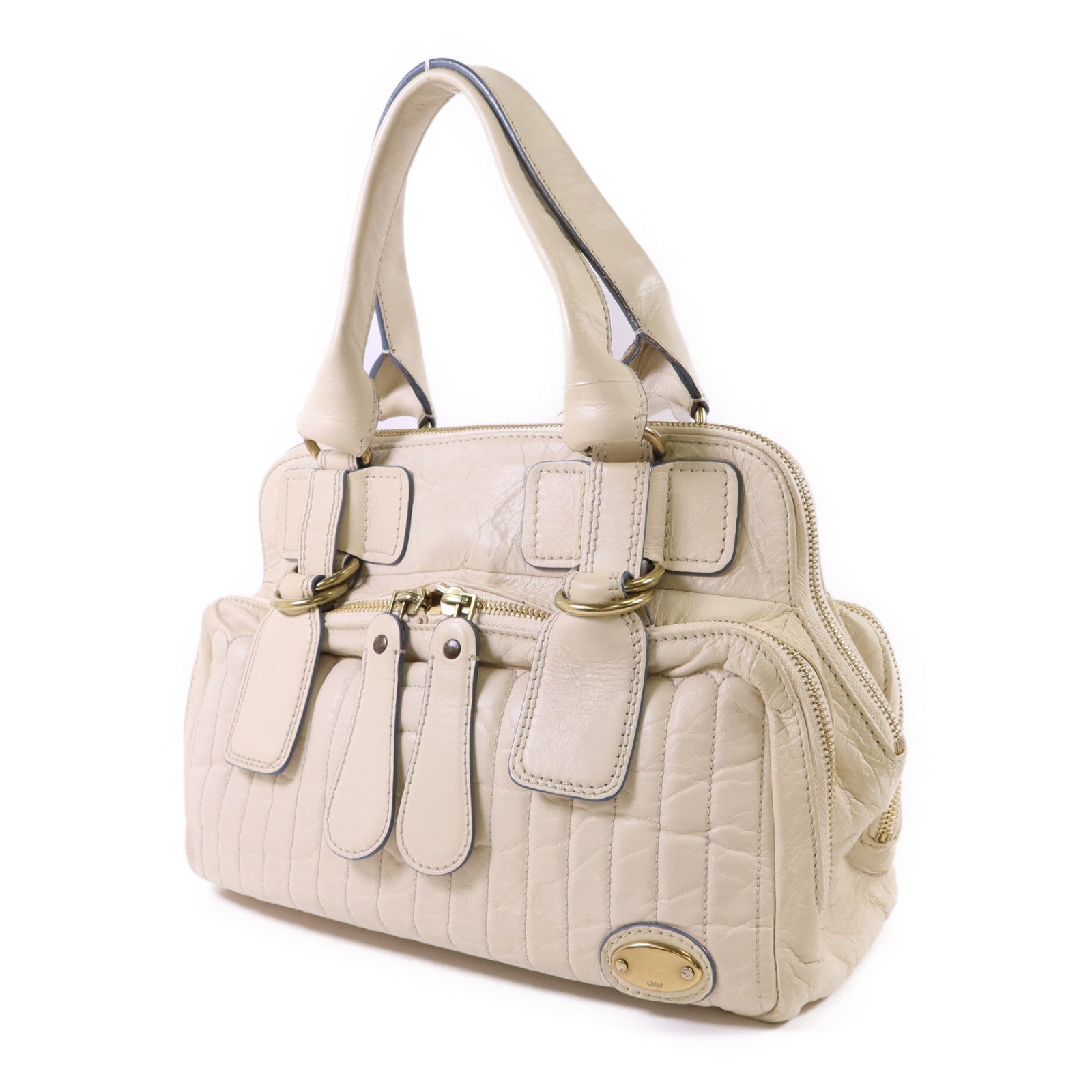 Chloe 牛皮皮革Handbag金扣手挽袋