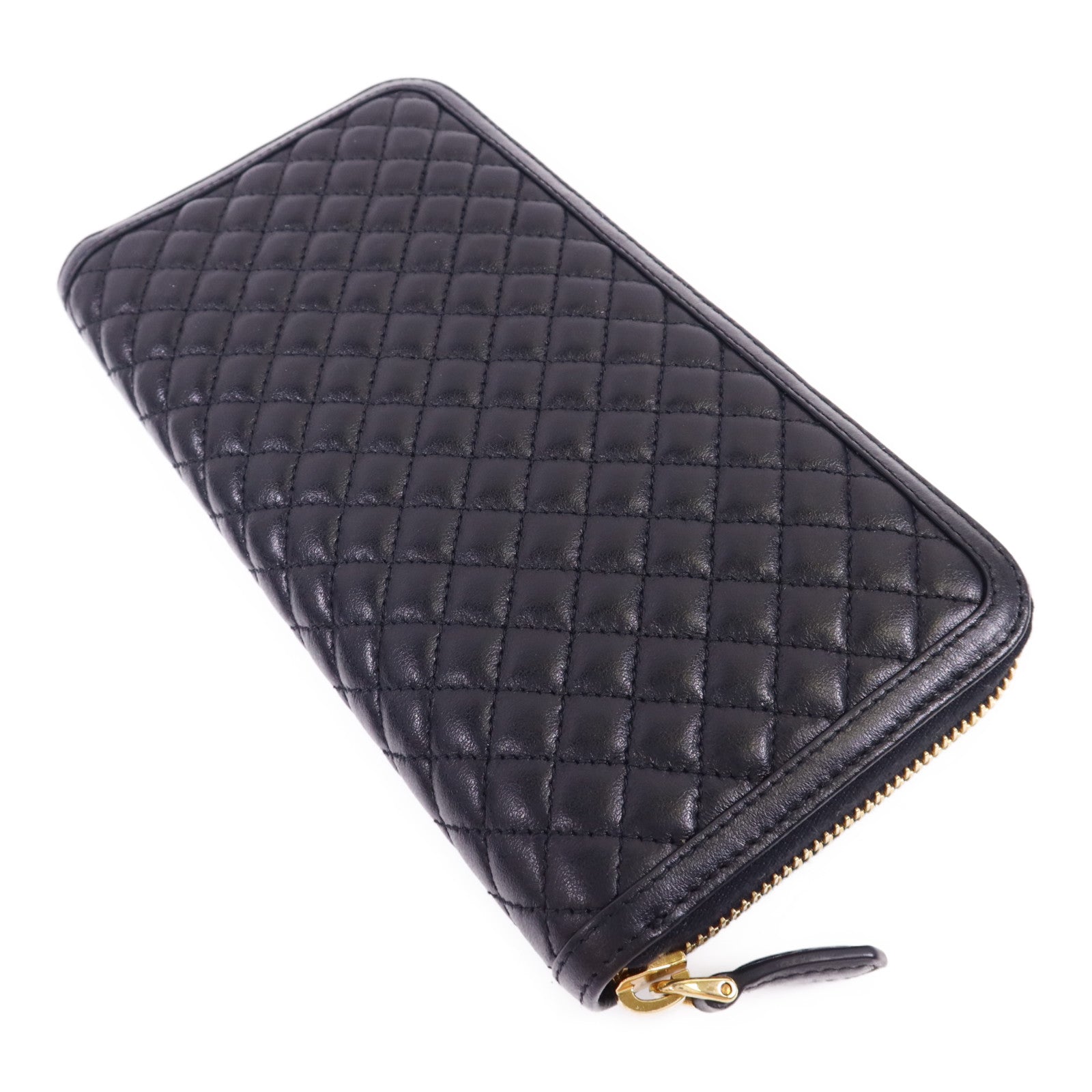 PRADA 牛皮皮革Long Round Wallet金扣長錢包