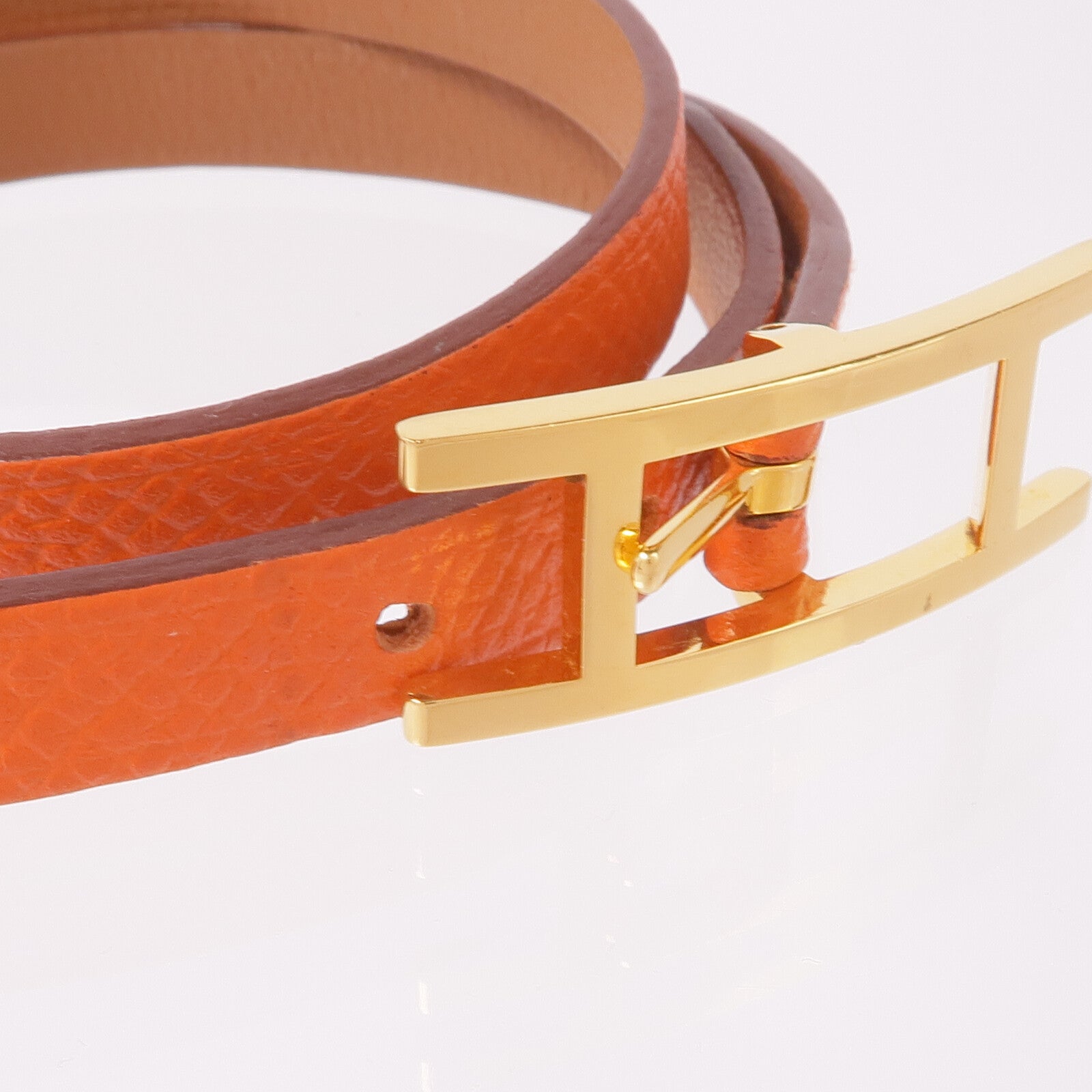 HERMES 【激減優惠】Epsom/Swift皮革Behapi Double Tour Bracelet金扣手帶