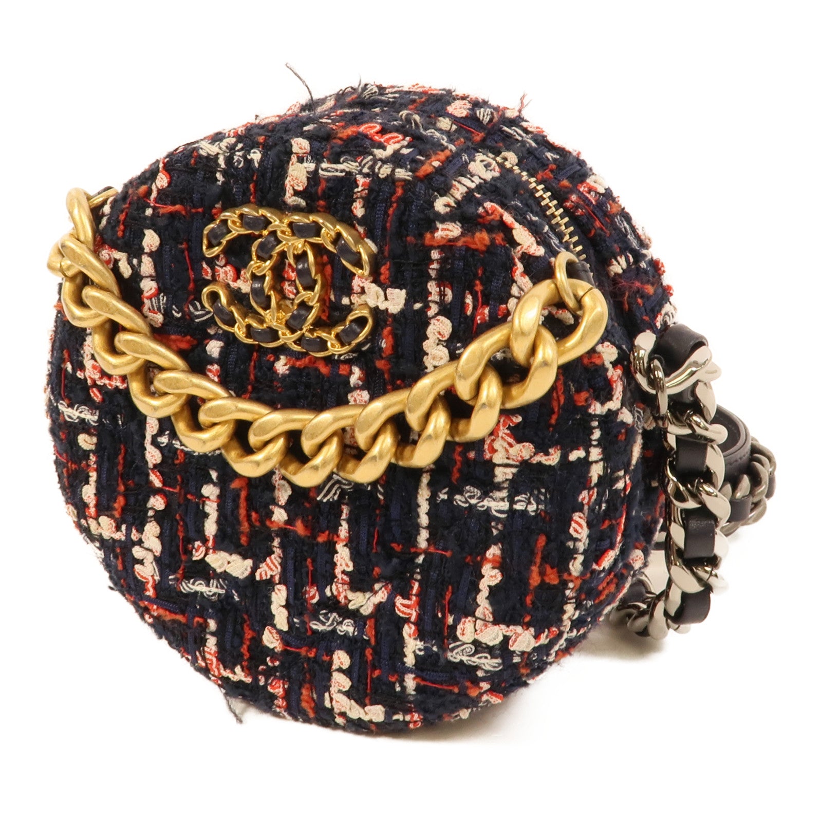 CHANEL Tweed Chain Shoulder肩背袋