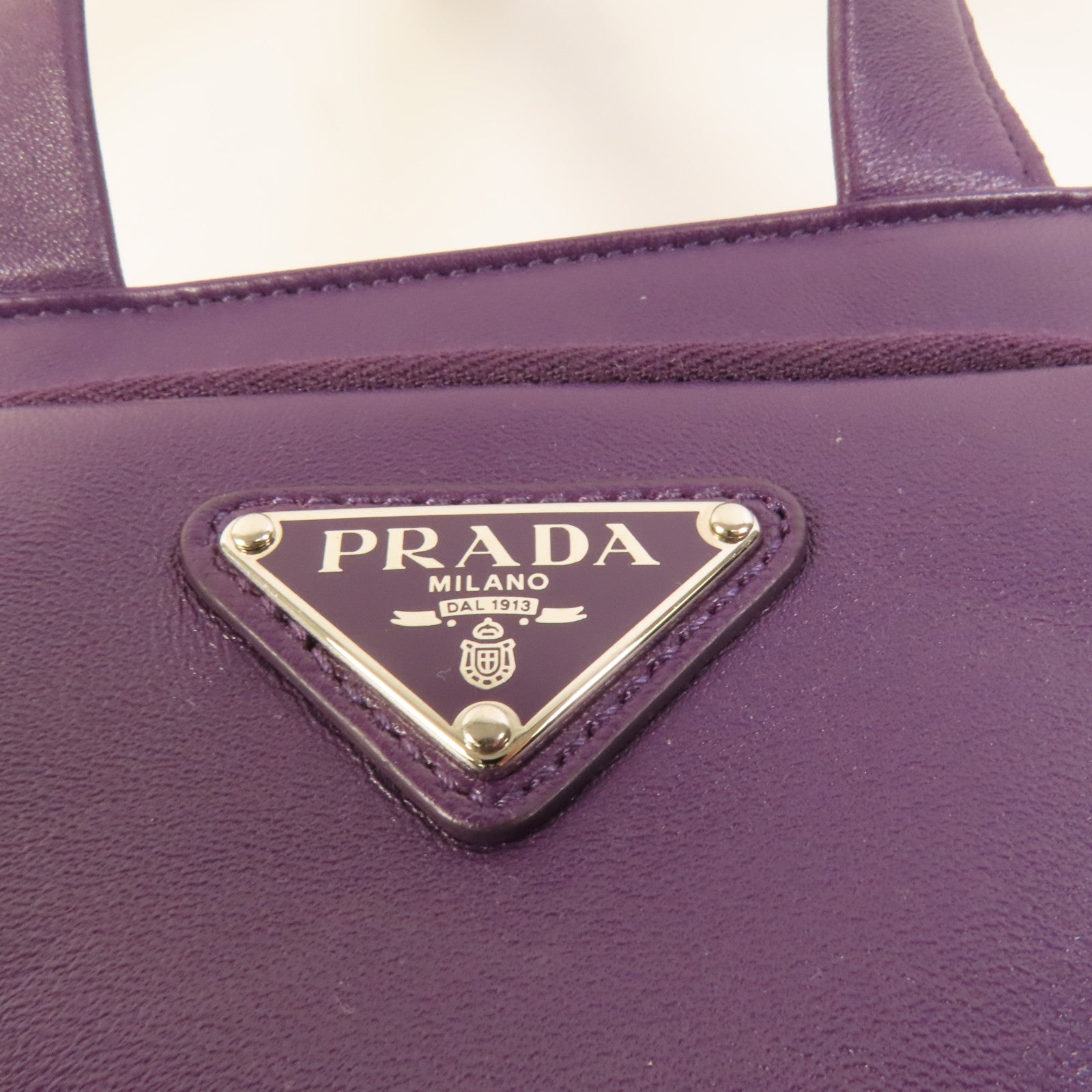 PRADA 【激減優惠】羊皮皮革2 Way Shoulder銀扣手挽肩背兩用袋