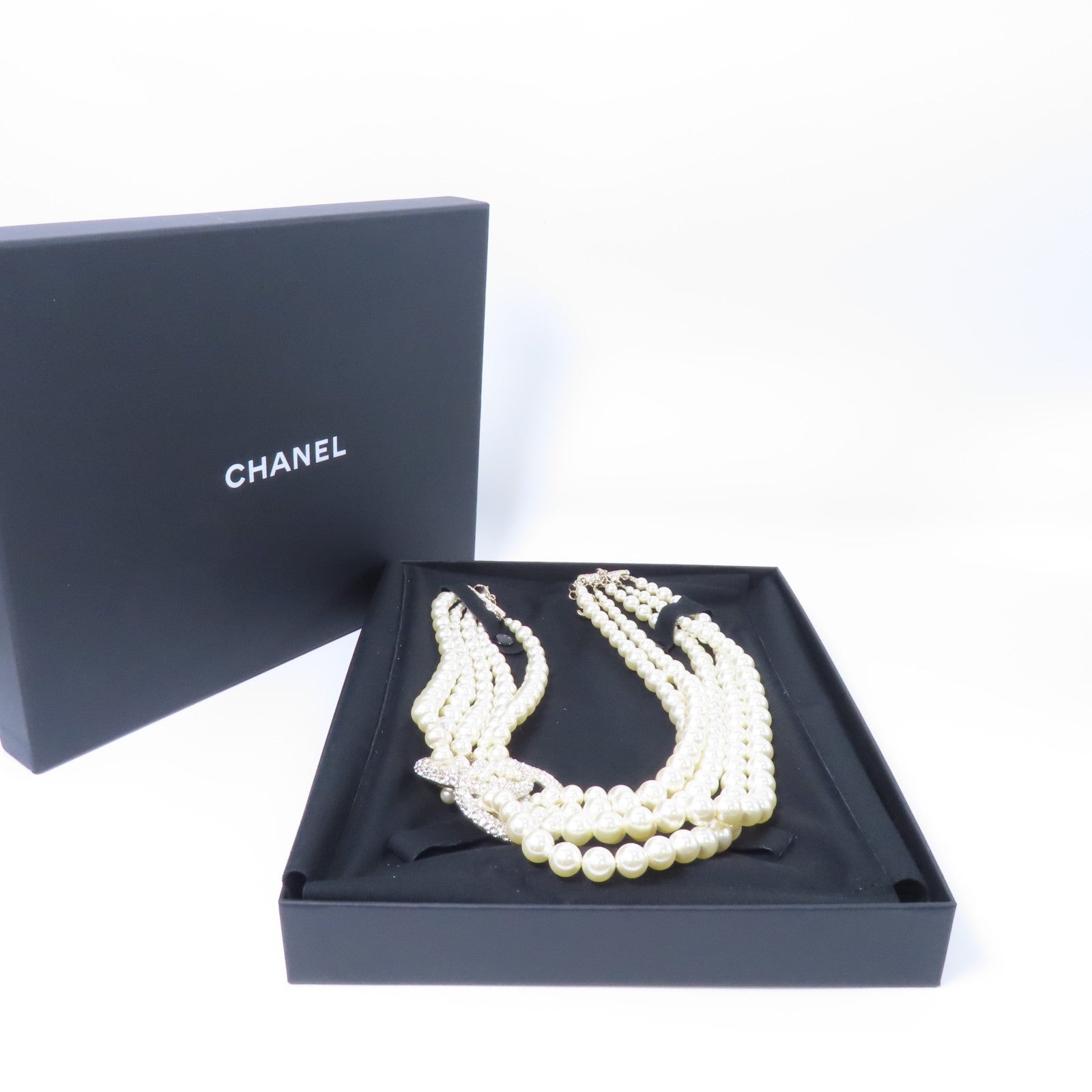 CHANEL 金屬Necklace項鍊白色
