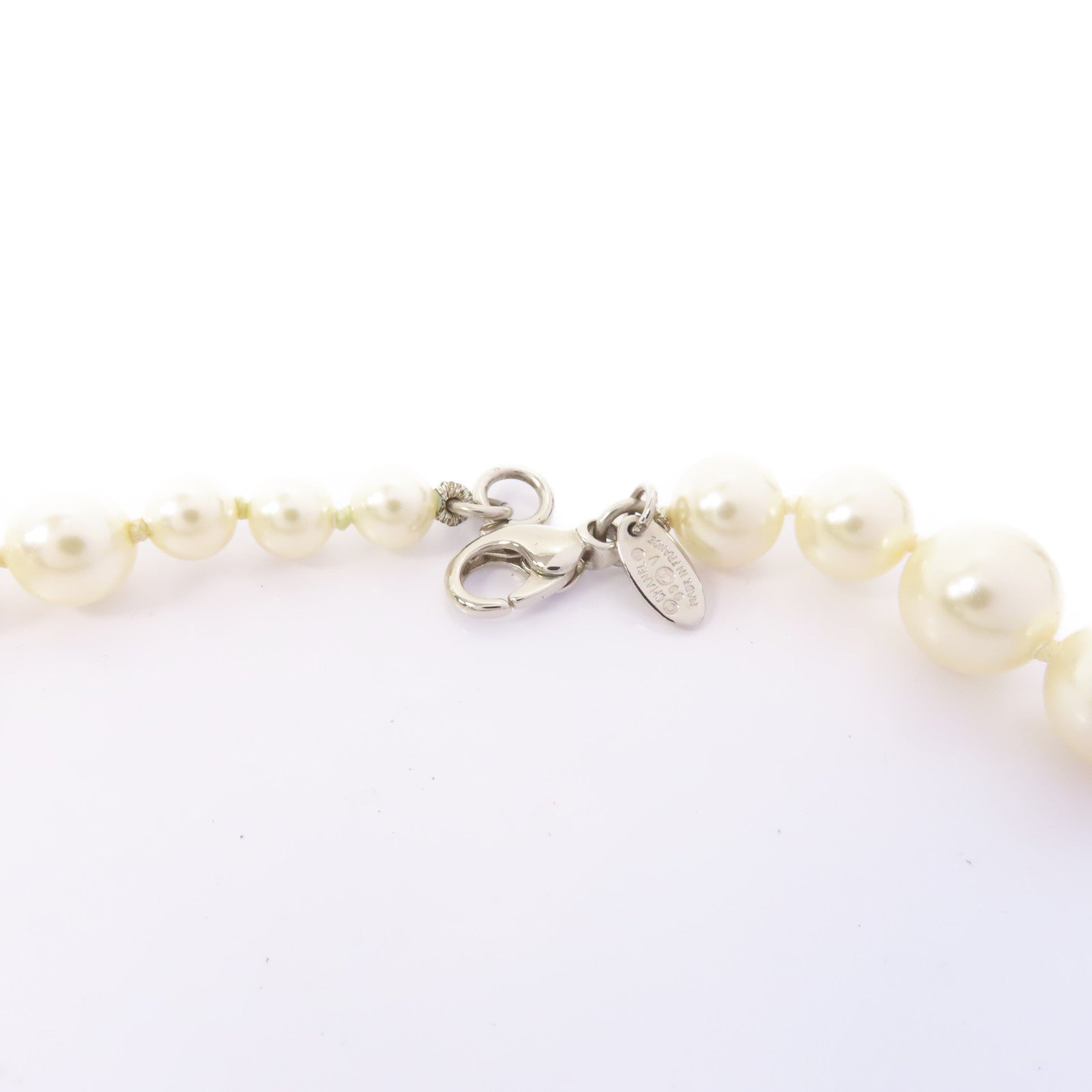 CHANEL PVC/金屬Necklace項鍊白色/銀色