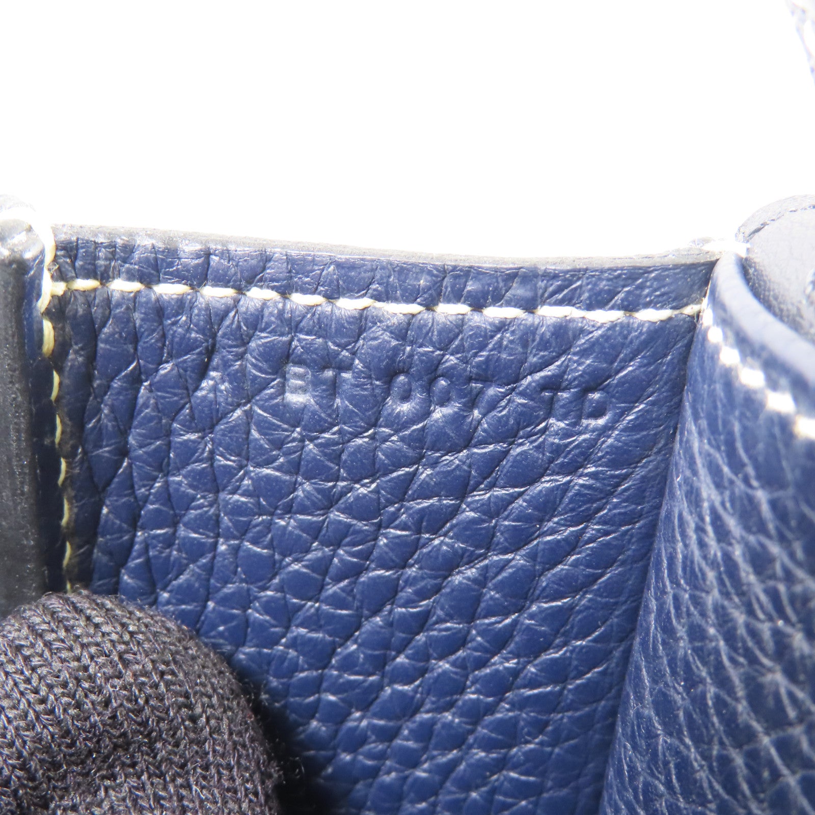 HERMES【激減優惠】 Clemence皮革Halzan 31銀扣手挽肩背兩用袋Bleu Nuit/Noir