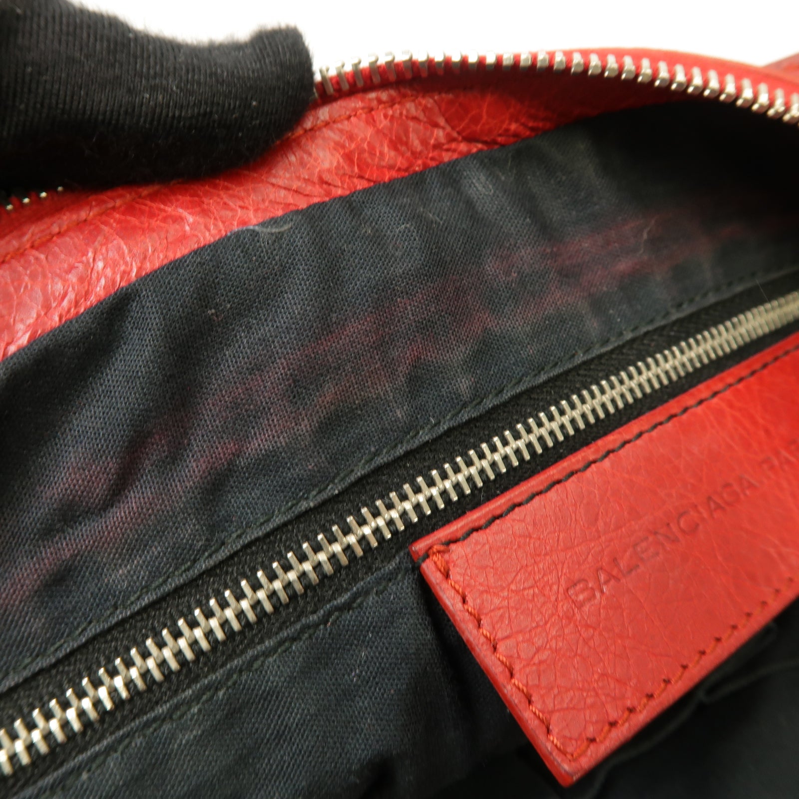 BALENCIAGA 【激減優惠】帆布/牛皮皮革City銀扣手挽肩背兩用袋紅色