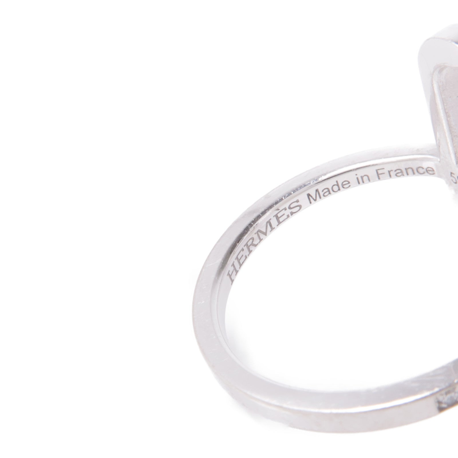 HERMES 18K白金Ever Chaine d'ancre Ring鑽石戒指Hermes#51/US#5.5