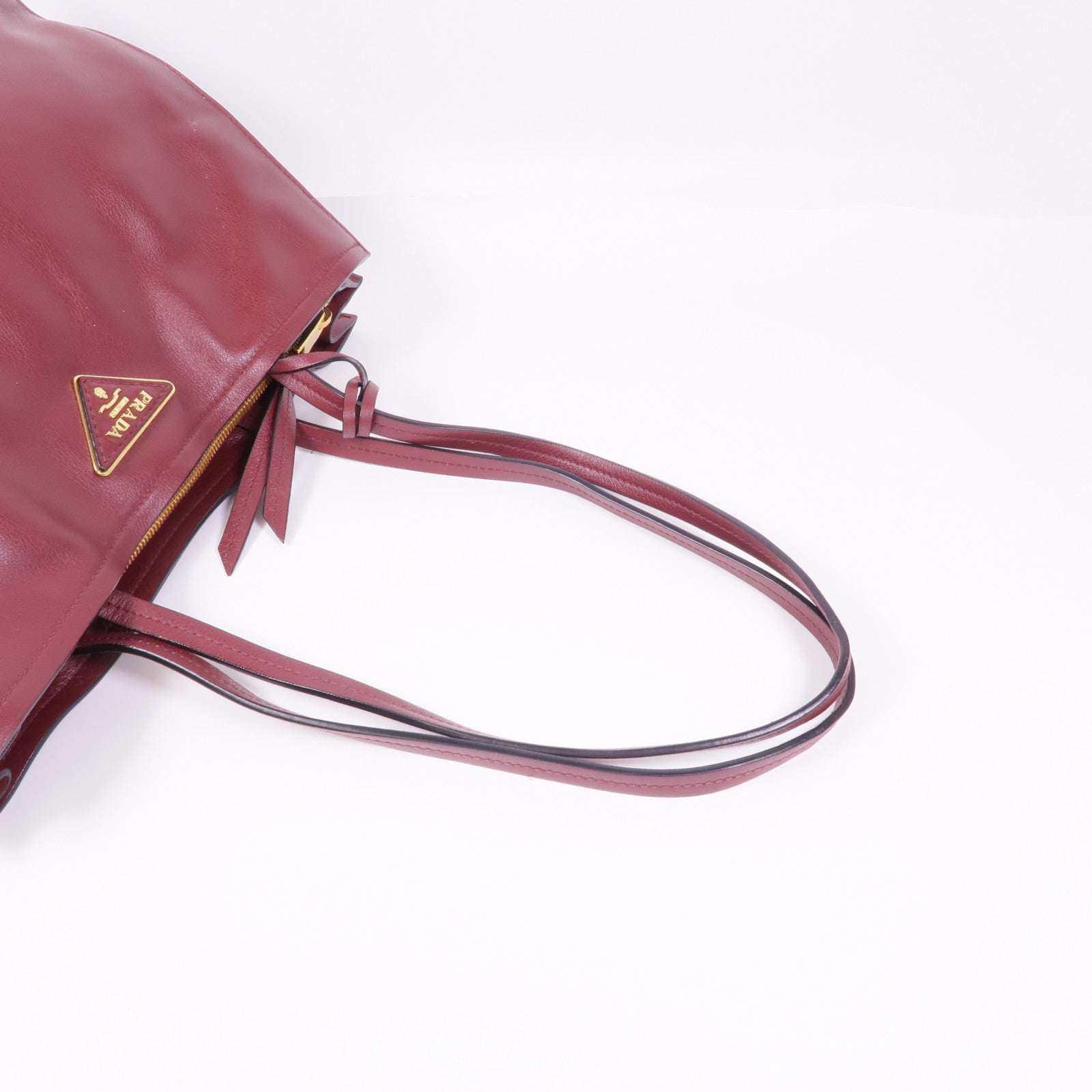 PRADA 牛皮皮革Shoulder Tote金扣肩背袋/手挽袋