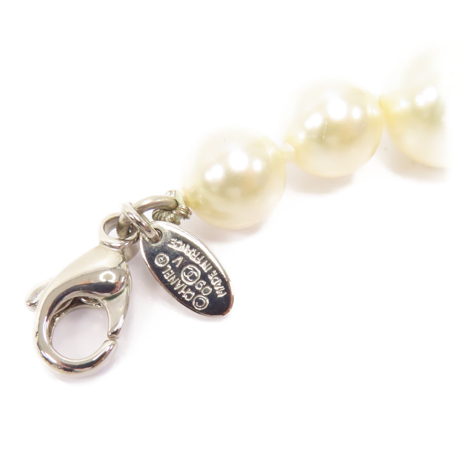 CHANEL PVC/金屬Necklace項鍊白色/銀色