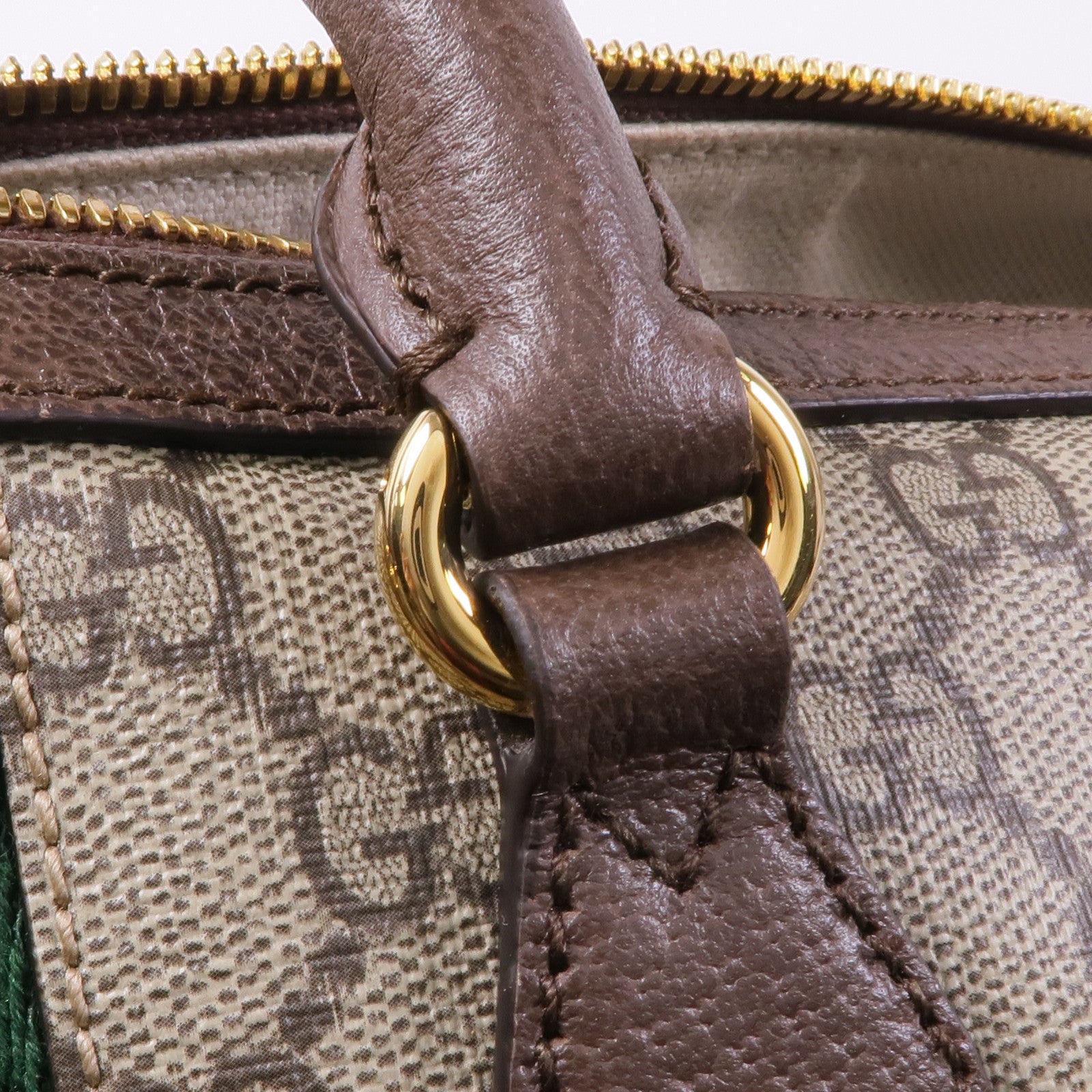GUCCI 塗層帆布GG Ophidia Medium Top Handle金扣手挽肩背兩用袋