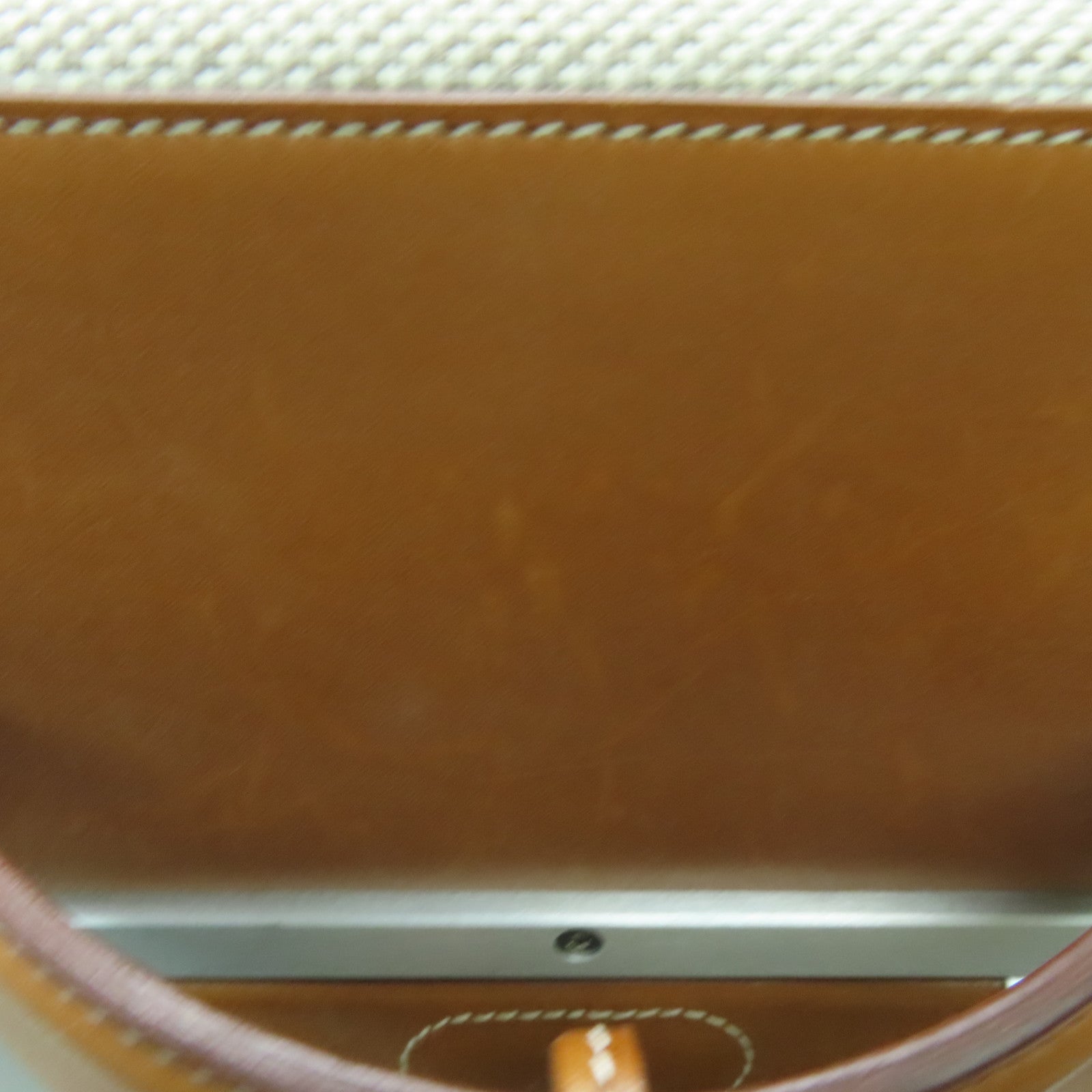 HERMES 【激減優惠】帆布Caleche Rolling Luggage銀扣行李箱米色/啡色