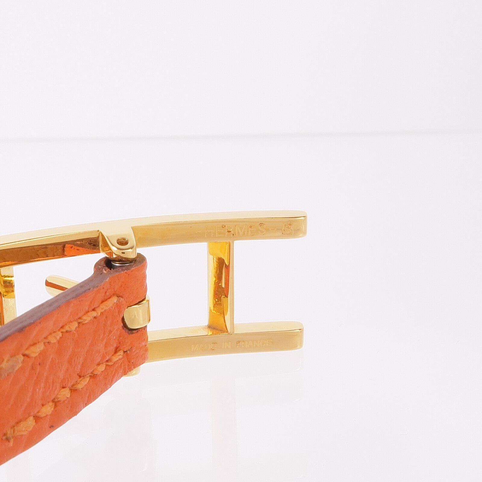 HERMES Epsom/Swift皮革Behapi Double Tour Bracelet金扣手帶