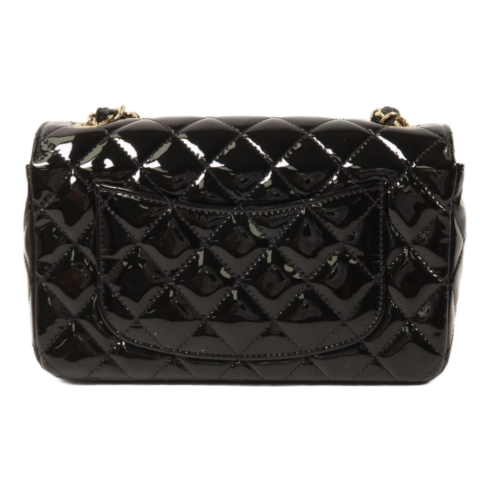 CHANEL 漆皮皮革Mini Classic 20鏈帶肩背袋