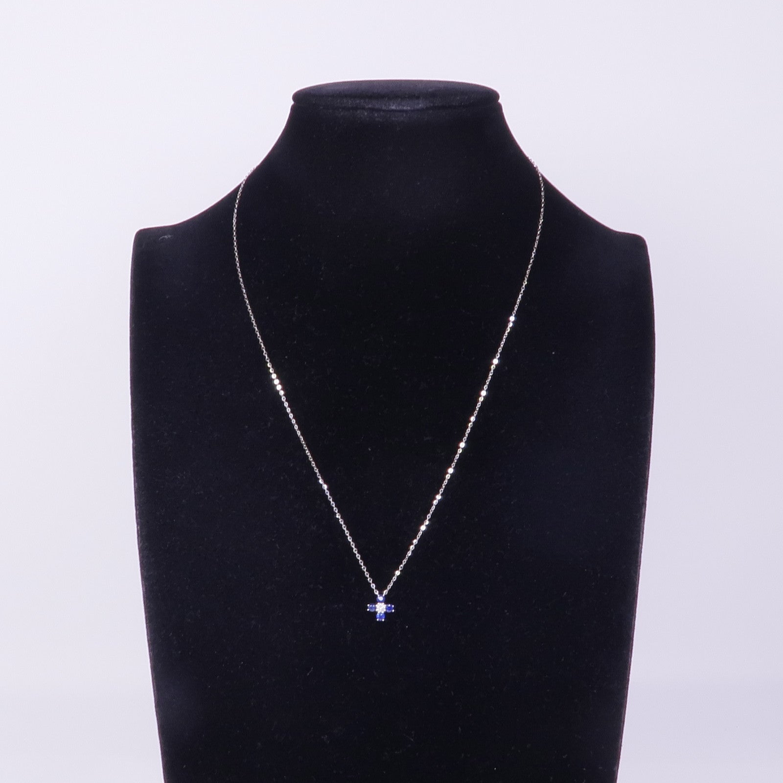 JEWELRY 18K白金Sapphire Diamond Necklace藍寶石/鑽石項鍊