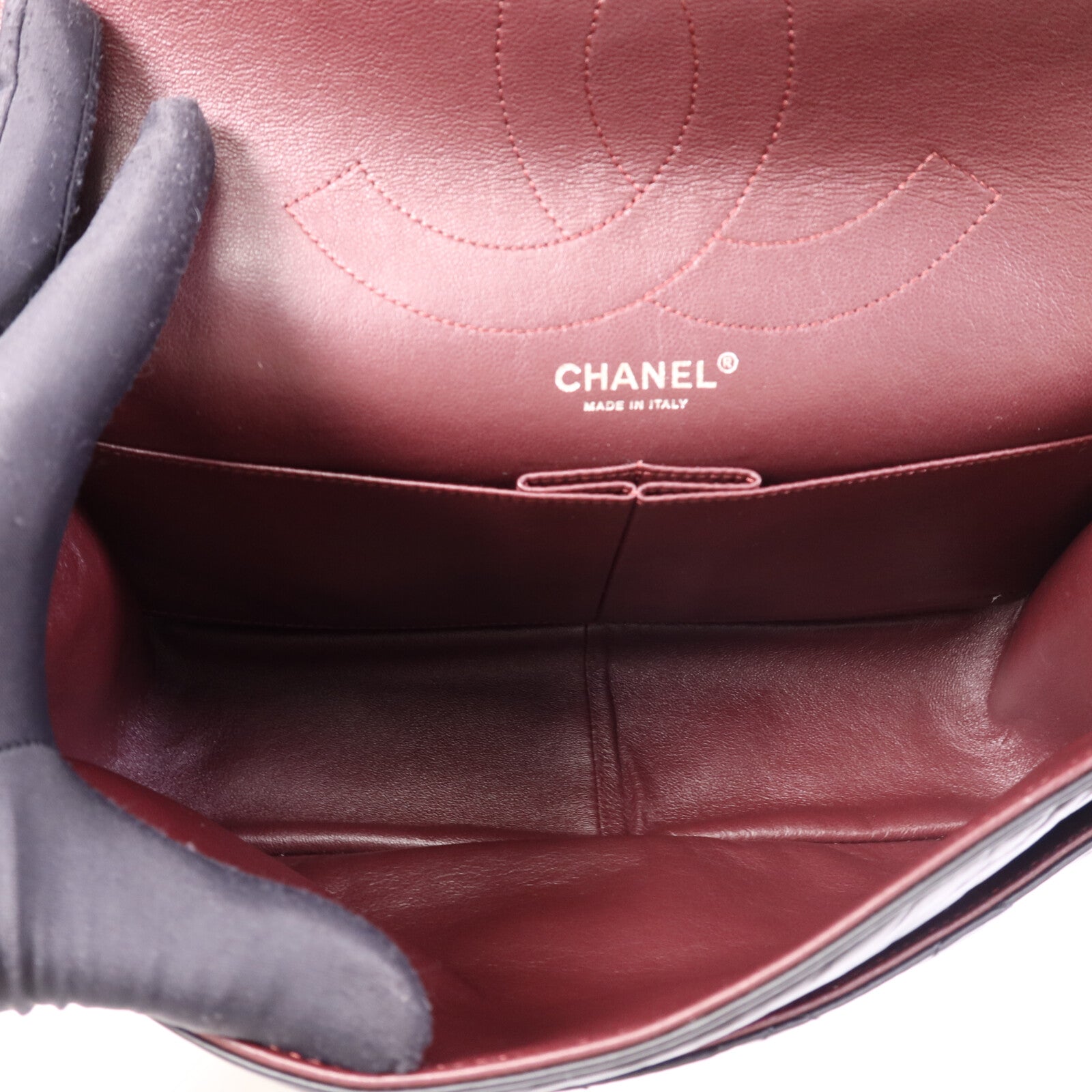 CHANEL 牛皮皮革2.55 Maxi銀扣鏈帶肩背袋