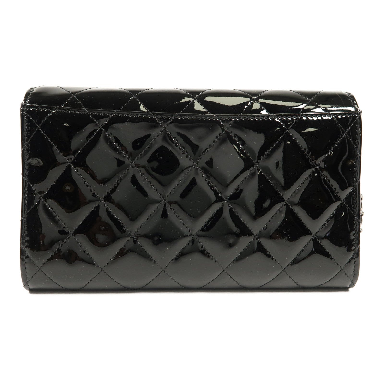 CHANEL 漆皮皮革Shoulder Bag銀扣鏈帶肩背袋