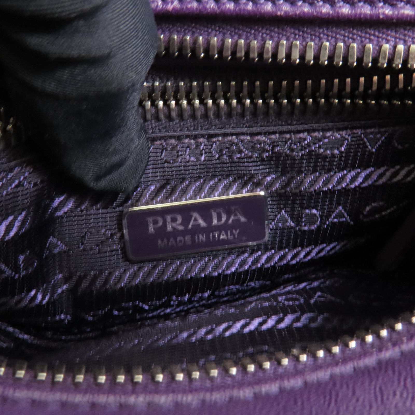 PRADA 【激減優惠】羊皮皮革2 Way Shoulder銀扣手挽肩背兩用袋