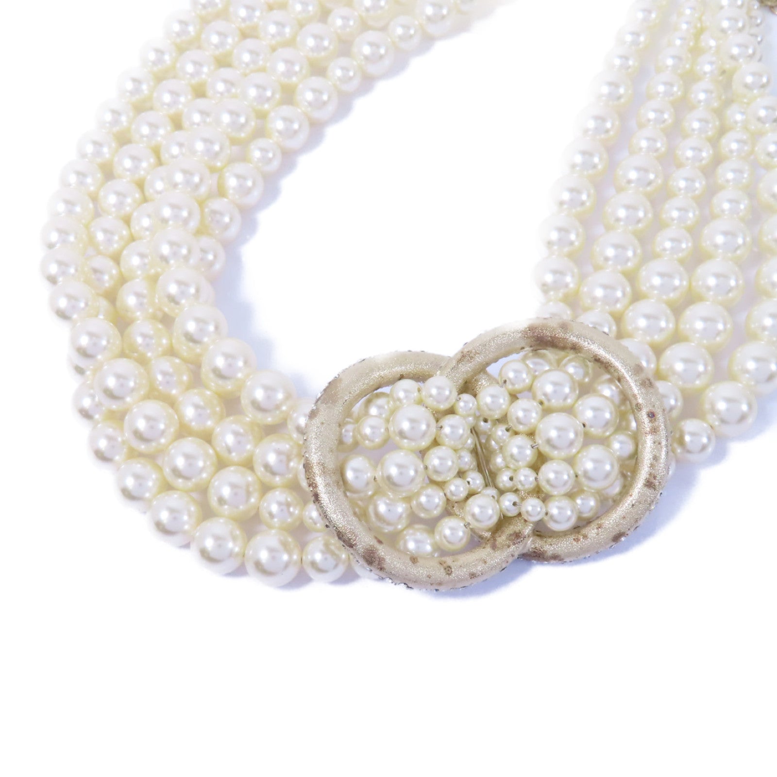 CHANEL 金屬Necklace項鍊白色