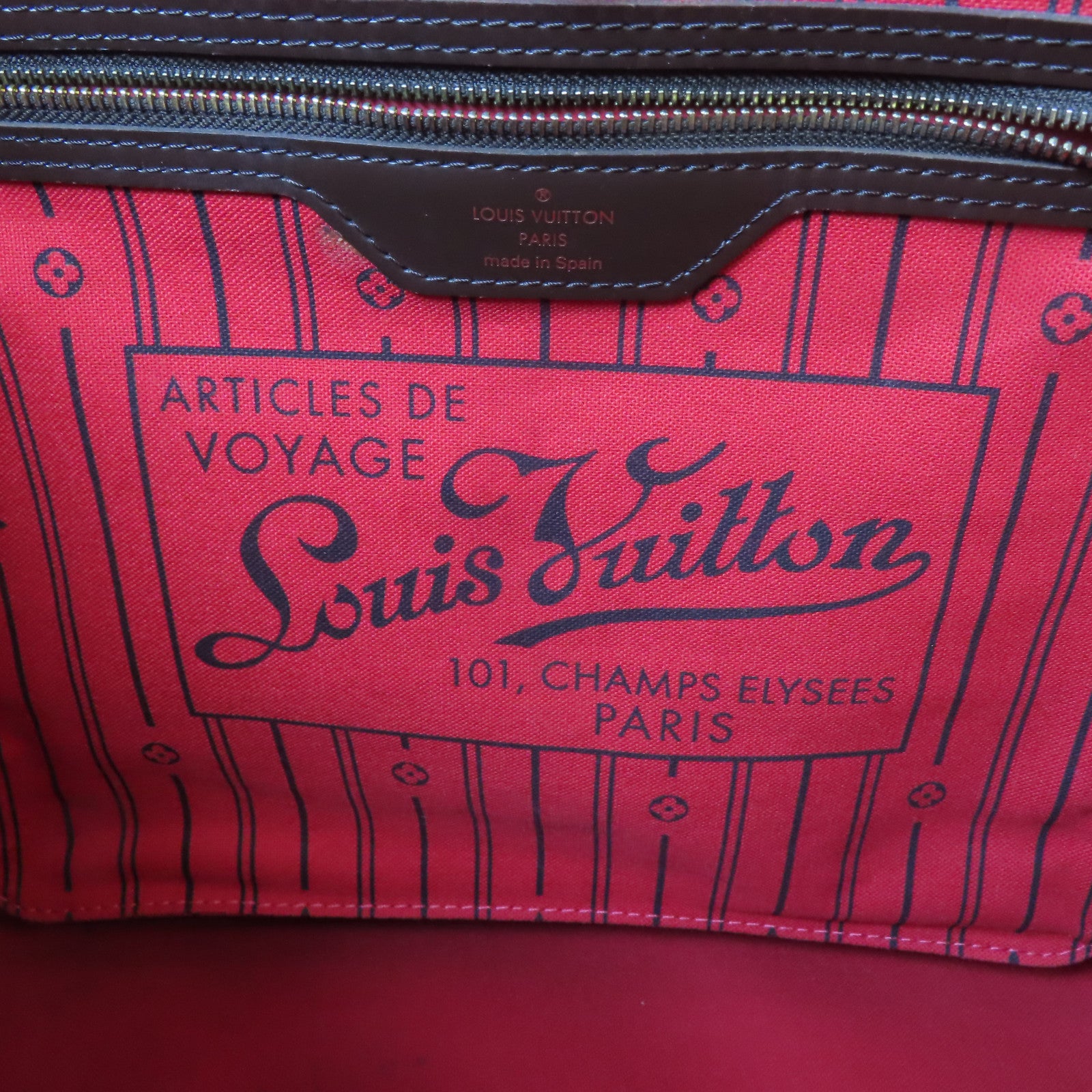 LOUIS VUITTON Damier Neverfull MM金扣手挽袋/肩背袋棕色