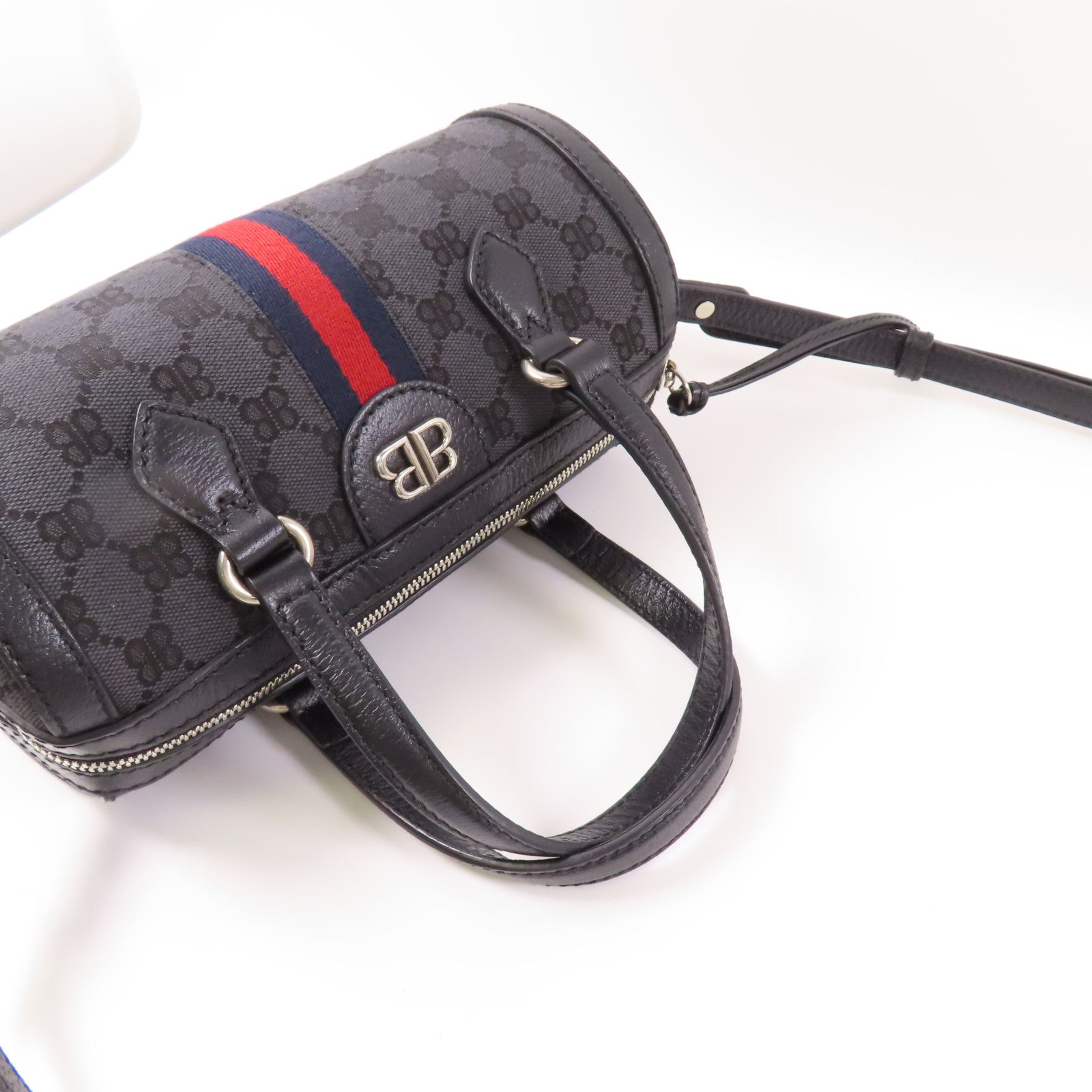 BALENCIAGA 帆布Balenciaga X Gucci Hacker Project銀扣手挽肩背兩用袋