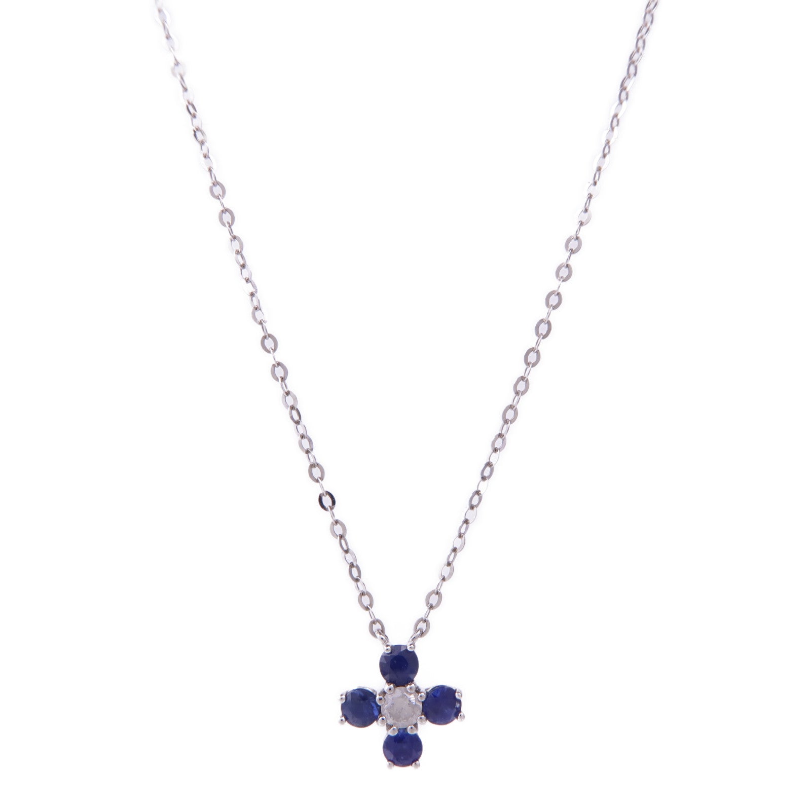 JEWELRY 18K白金Sapphire Diamond Necklace藍寶石/鑽石項鍊