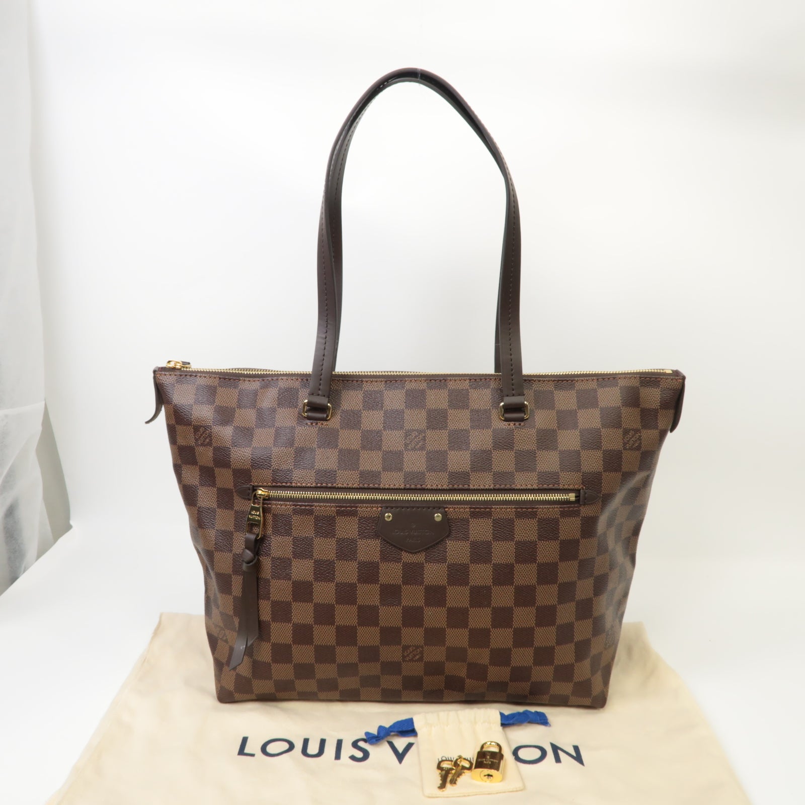 LOUIS VUITTON Damier Lena MM金扣肩背袋啡色