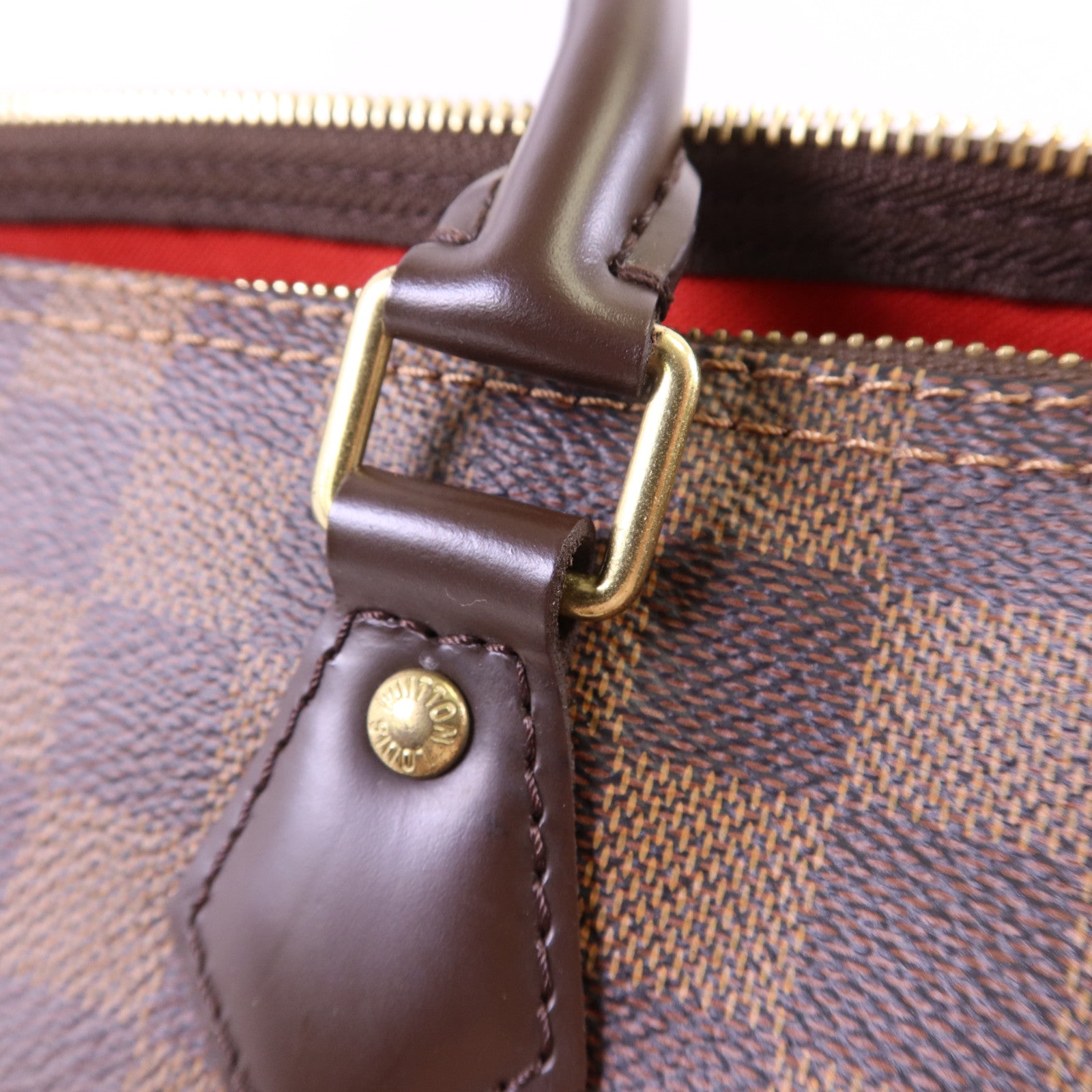 LOUIS VUITTON Damier Speedy 30金扣手挽袋