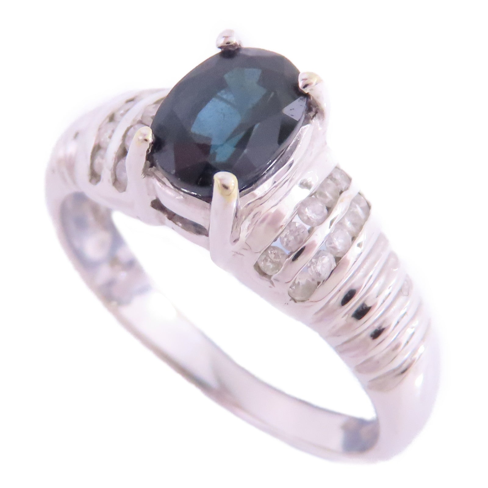JEWELRY 14K白金/藍寶石Sapphira Ring戒指US#5.75