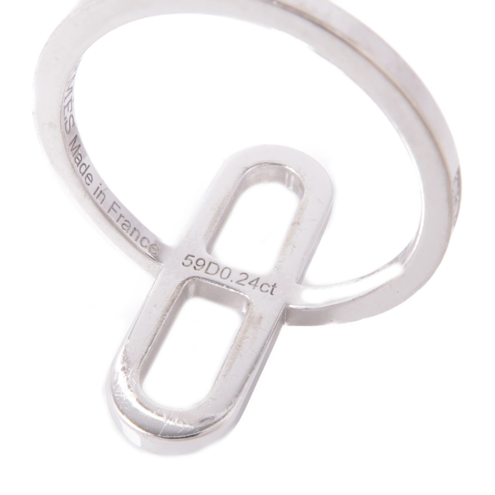 HERMES 18K白金Ever Chaine d'ancre Ring鑽石戒指Hermes#51/US#5.5