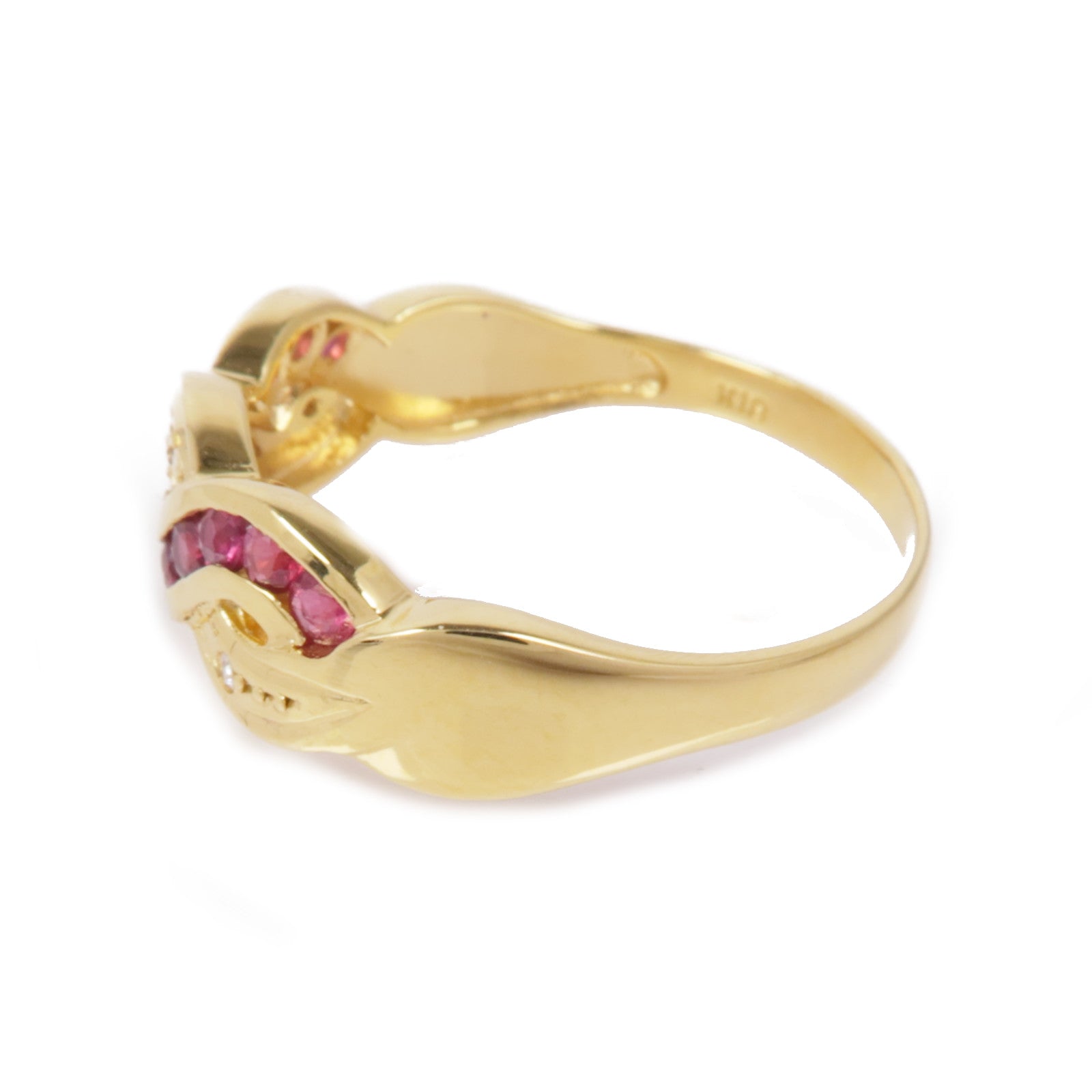 JEWELRY 18K黃金/Ruby Diamond鑽石戒指US#7