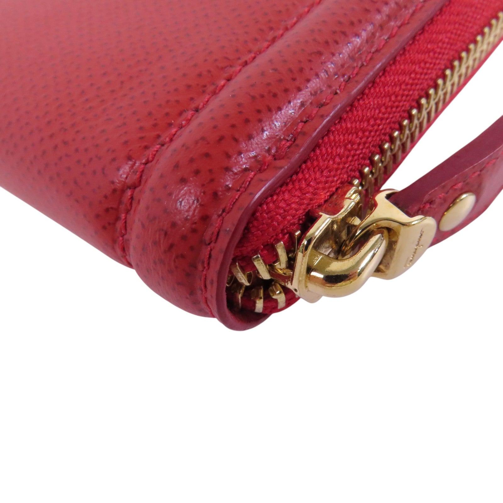Salvatore Ferragamo 牛皮皮革Round Long Wallet金扣長錢包