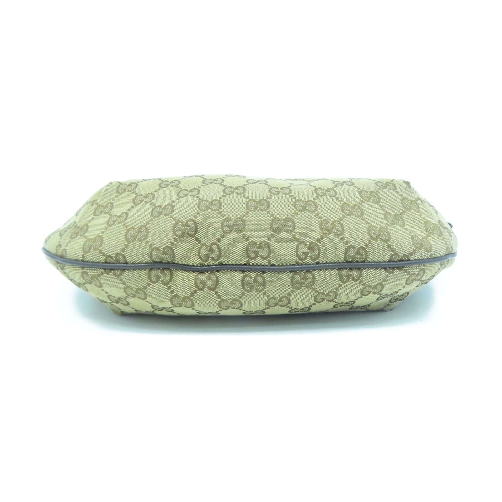 GUCCI 【清倉大減價】帆布Shoulder Bag銀扣肩背袋啡色