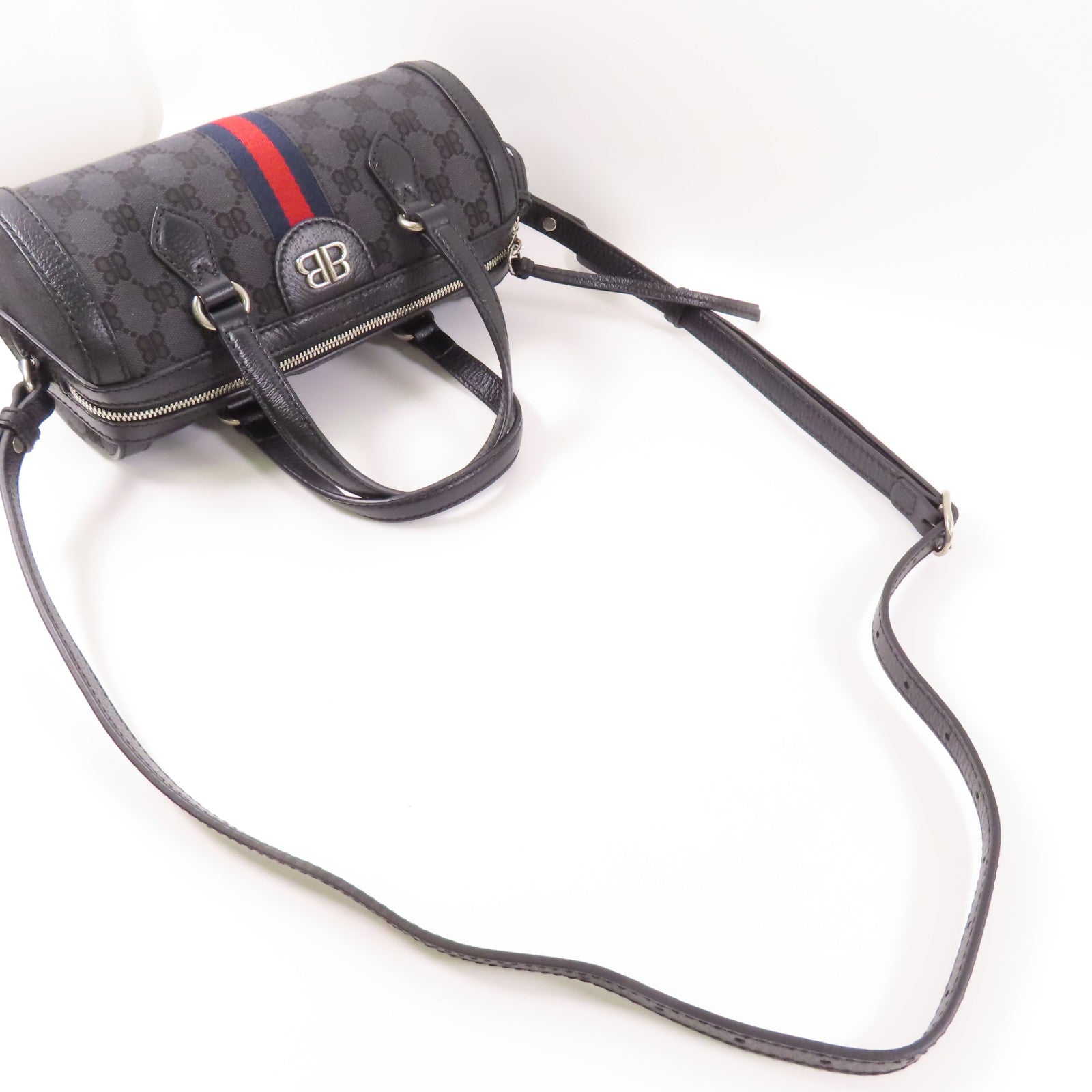 BALENCIAGA 帆布Balenciaga X Gucci Hacker Project銀扣手挽肩背兩用袋
