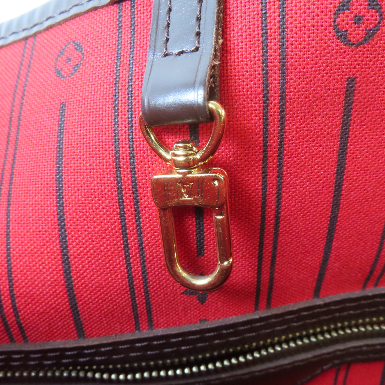 LOUIS VUITTON Damier Neverfull MM金扣手挽袋/肩背袋棕色